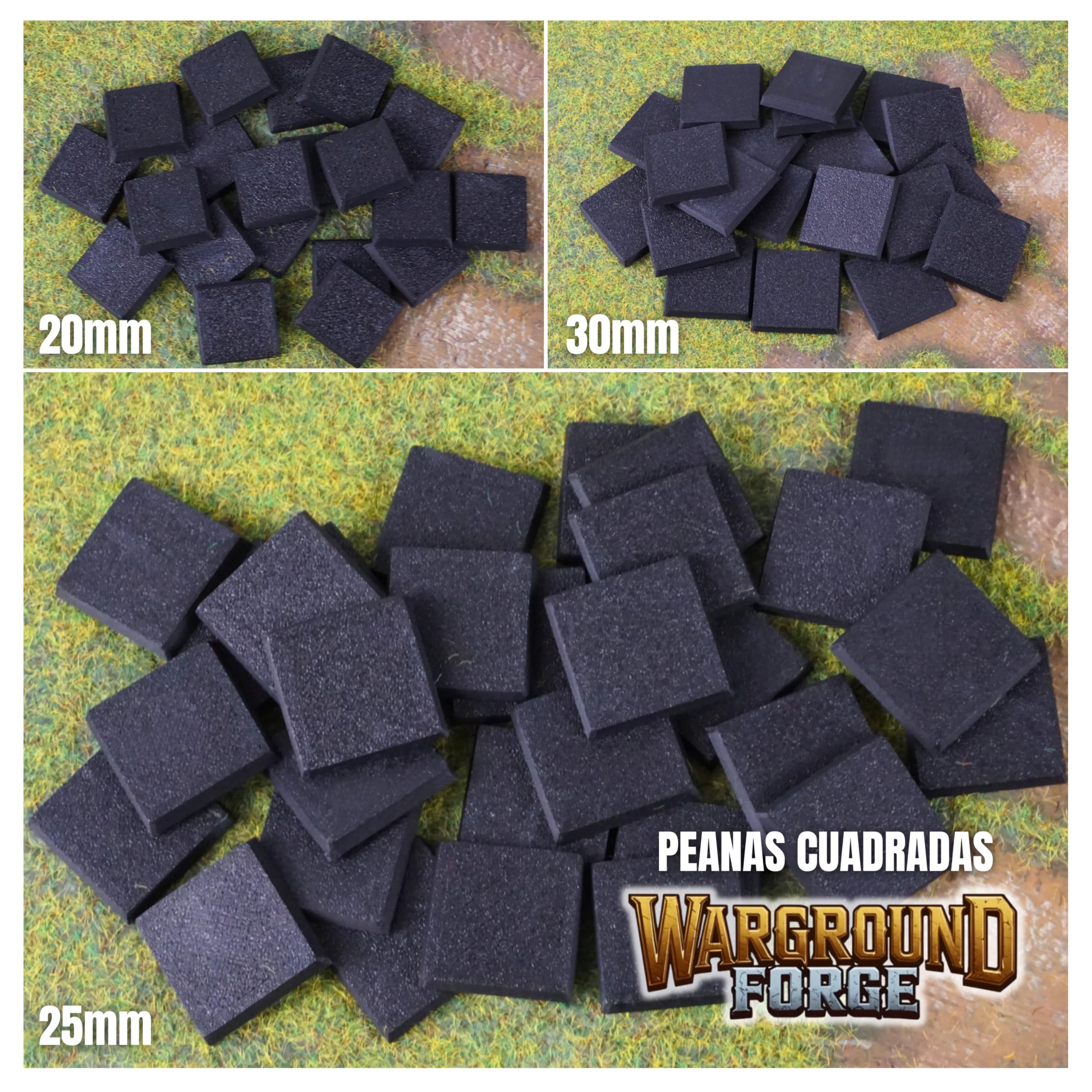 Peana Cuadrada 20mm (30 Unidades), peanas para Wargames cuadradas, rectangulares, Pintura y modelismo, para Figuras, miniaturas rol, Juegos de Mesa wargame de Miniatura (20, 30mm)