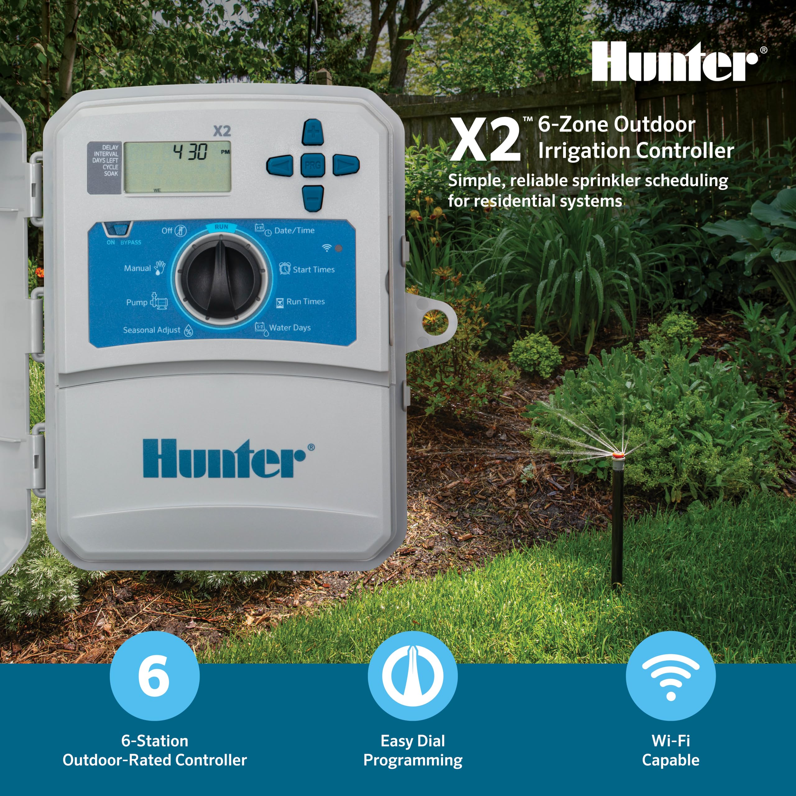 Hunter Company Hydrawise X2 X2-600 Contrôleur d'irrigation extérieur 6 stations