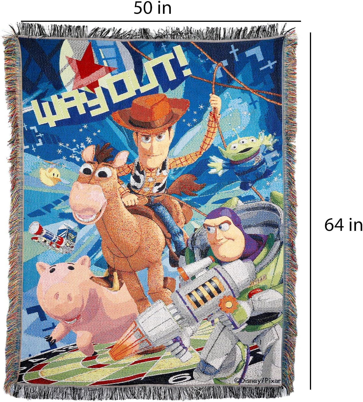 Disney Toy Story Blanket Set - Bundle with Soft Blanket Featuring Woody & Buzz Lightyear Plus Stickers, More for Kids, Adults, Teens | Cozy Toy Story Tapestry Throw 48" x 60" - Image 3
