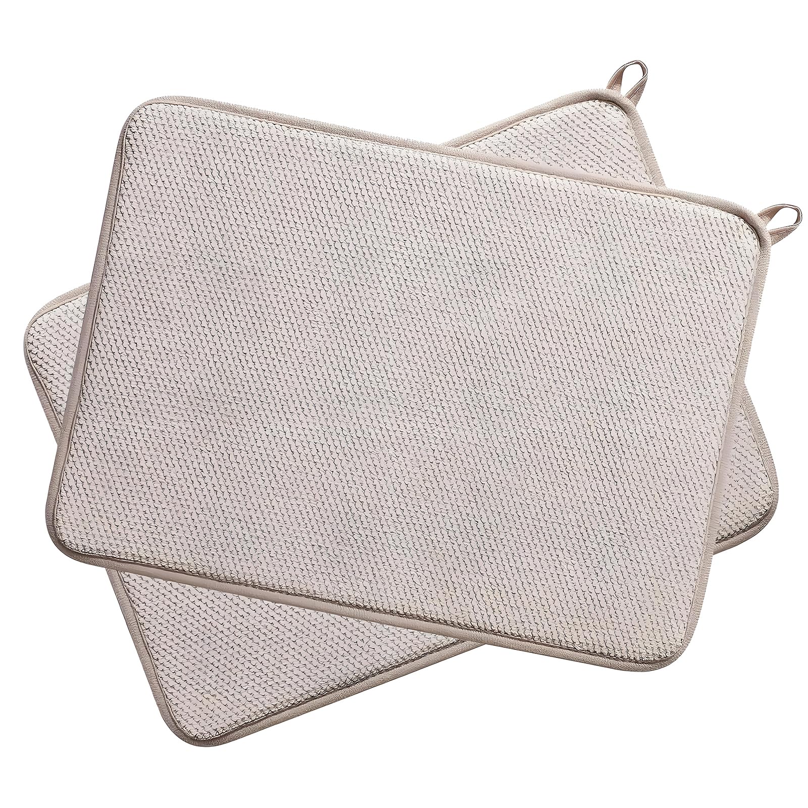 Oiieco Drying Mat 2 Pack for Kitchen Counter, 50x38cm Microfibre Kitchen Counter Mat, Super Absorbent Microfiber Pads, Non-Slip Drying Mat for Dishes, Utensils and Sink Area, Beige