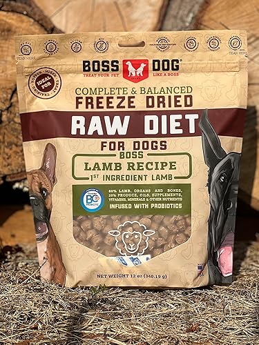 Miniatura 2 de Boss Dog Marca completa y equilibrada dieta cruda liofilizada para perros 12oz bolsa (cordero)