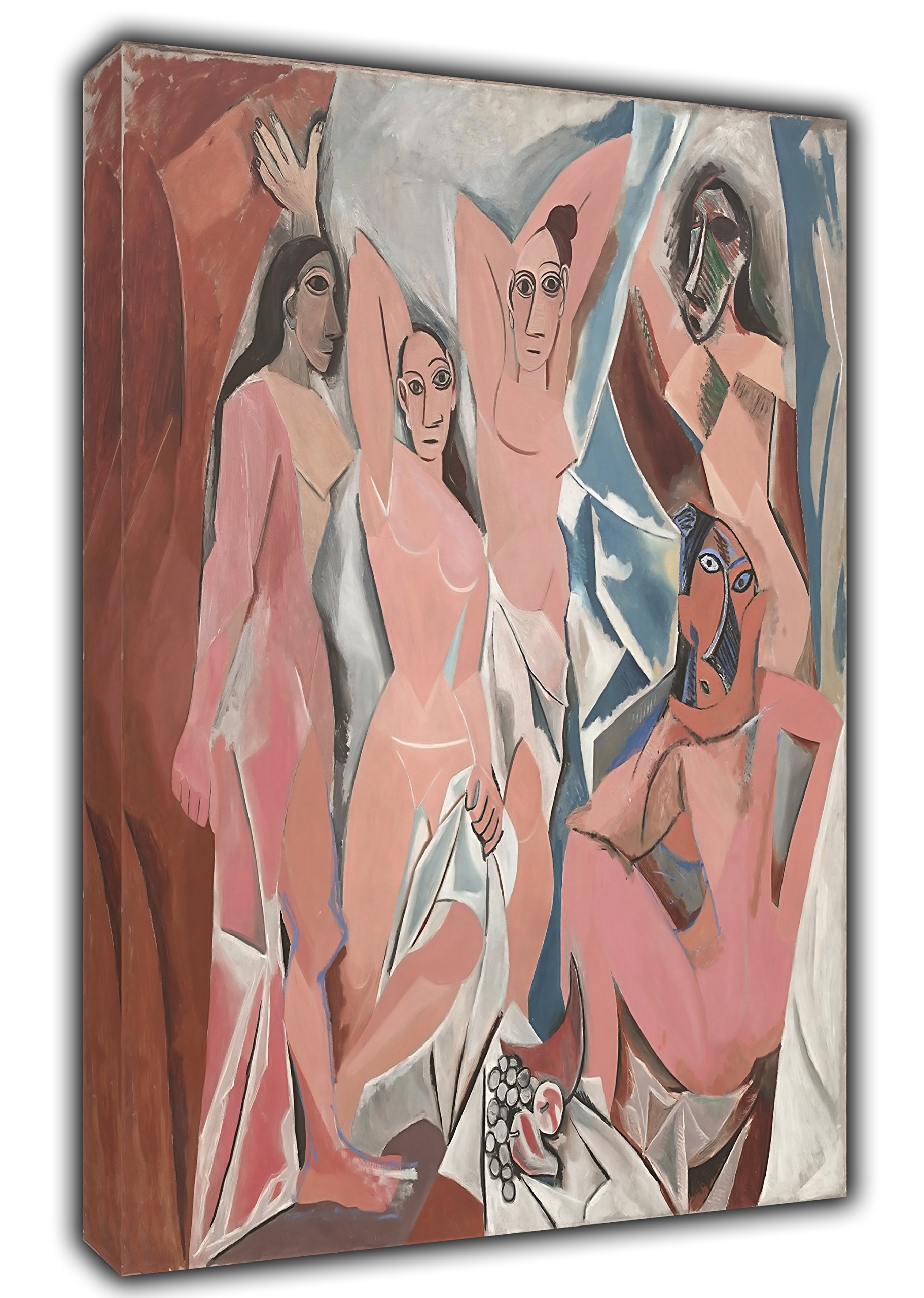 Pittura a olio Les Demoiselles di Picasso ristampa su tela incorniciata, decorazione per la casa, Tela in tessuto, 34’’ x 24’’inch(86x 60 cm) -38mm depth