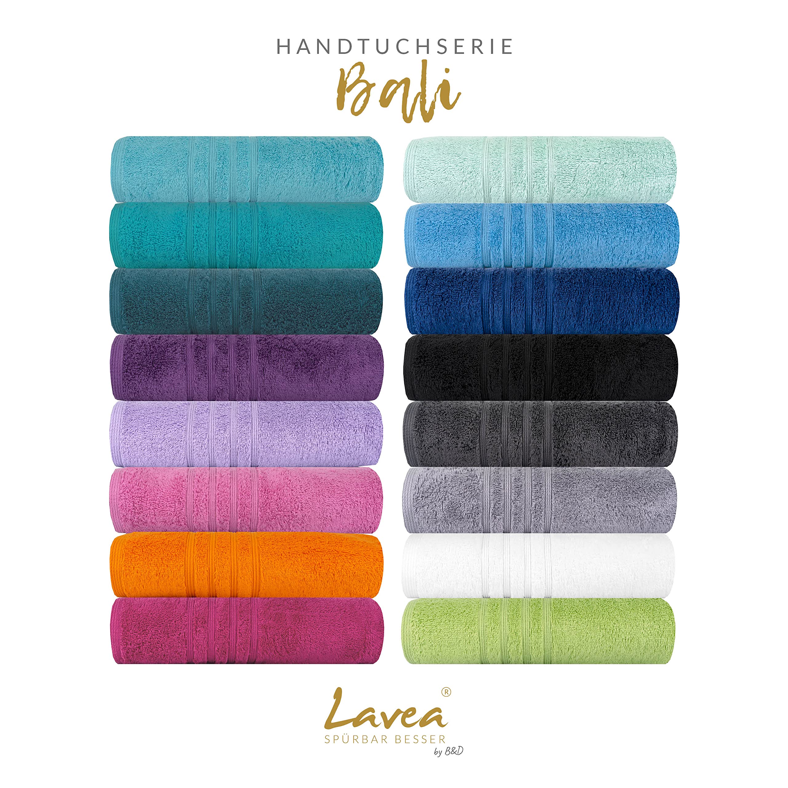 Lavea® 1 Toalla de Sauna XXL 80x220 cm in Rizo de Algodón Orgánico 100% Suave y Absorbente, para Casa, Hotel y SPA – Ideal también como Toallas de Ducha – Violeta