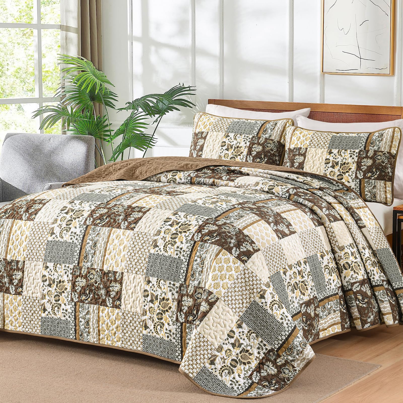 Colcha floral transpirable contra el frío textil para cama de retazos