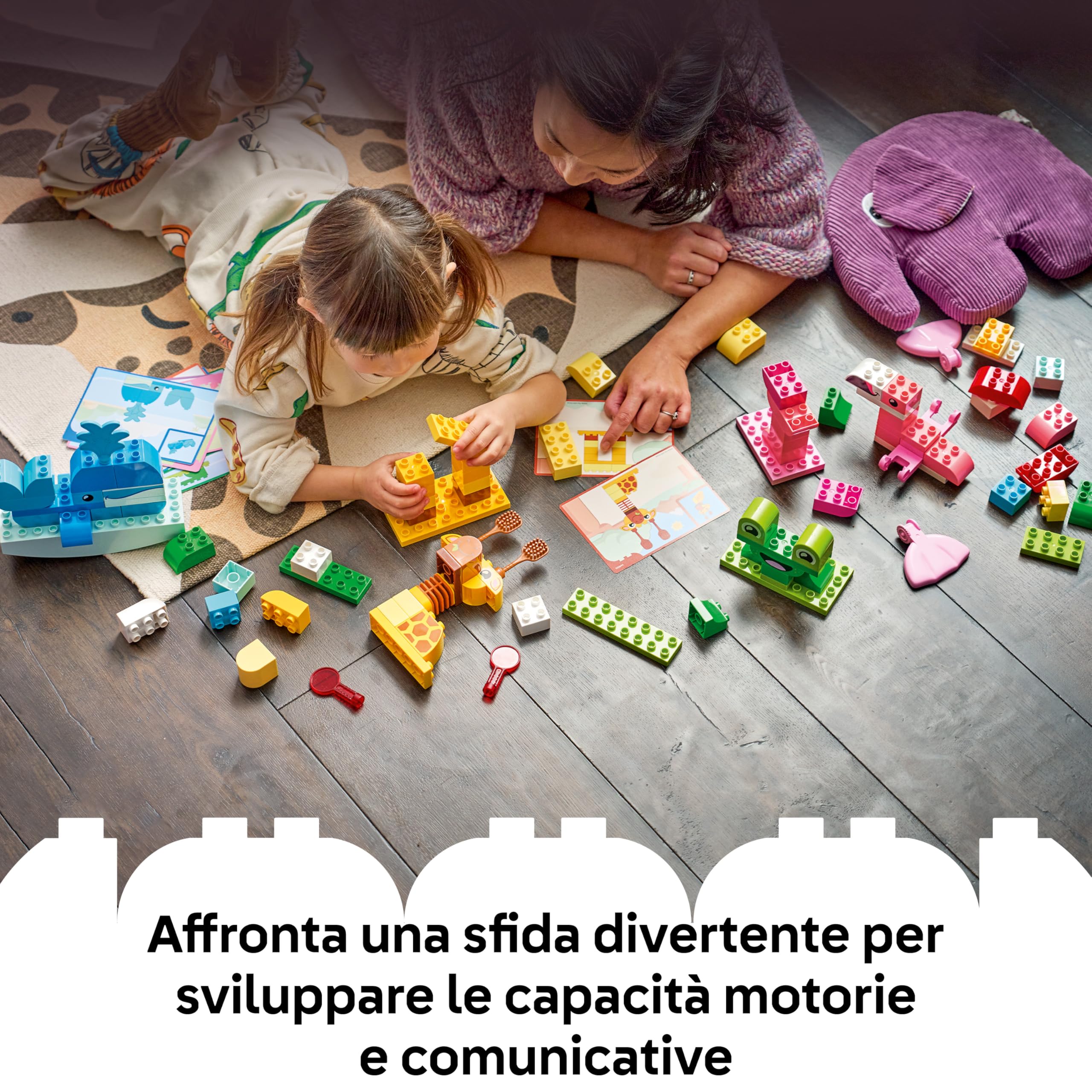 LEGO DUPLO Gioco di Costruzione degli Animali - Giochi Didattici per la Classificazione dei Colori - Set Montessori con Personaggi e Carte - Regalo di Compleanno per Bambini e Bambine da 3 Anni 10472