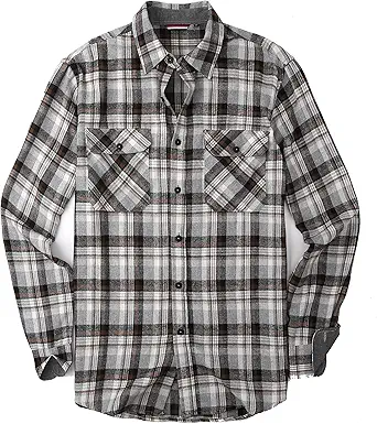 Alex Vando Mens Button Down Shirts Regular Fit Long Sleeve Casual Plaid Flannel Shirt