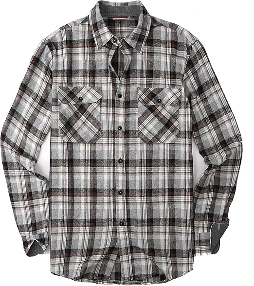 Alex Vando Mens Button Down Shirts Regular Fit Long Sleeve Casual Plaid Flannel Shirt