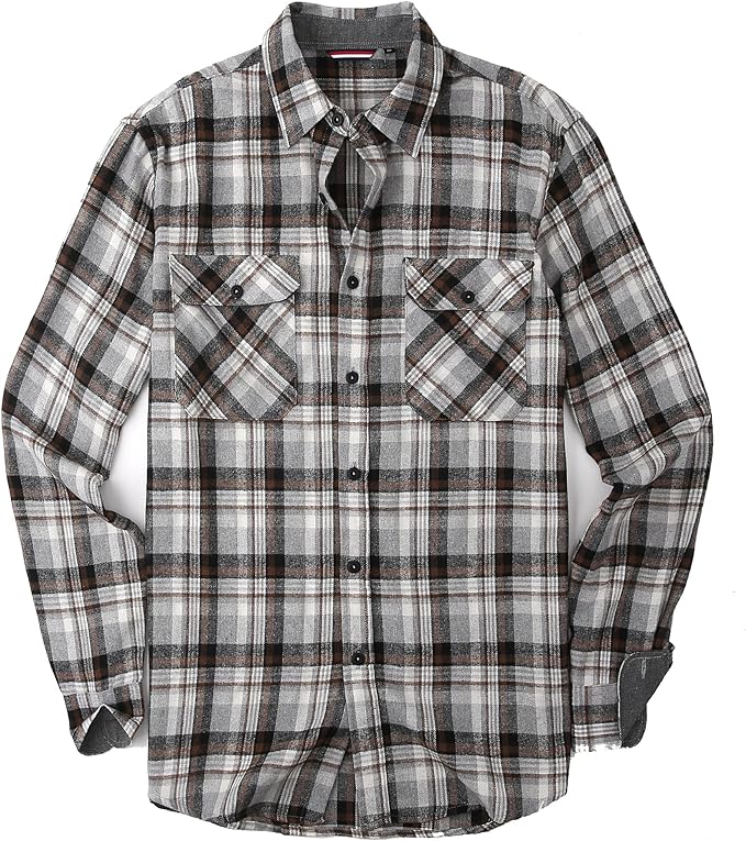 Alex Vando Mens Button Down Shirts Regular Fit Long Sleeve Casual Plaid Flannel Shirt