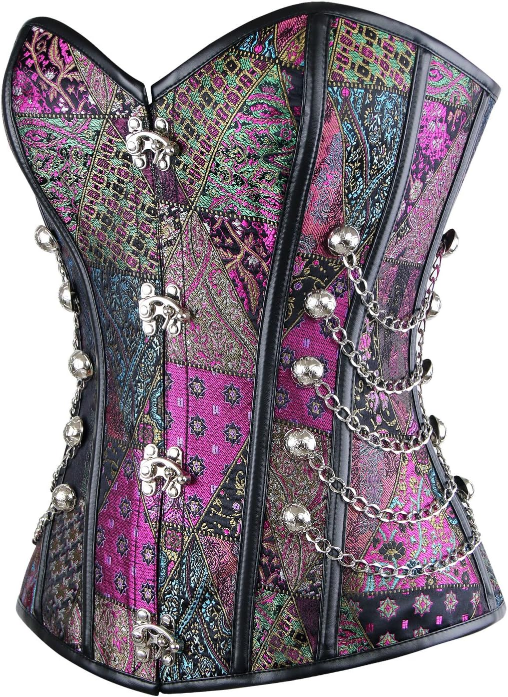 Charmian Women's Steel Boned Steampunk Gothic Bustier Corset with Chains image 3
