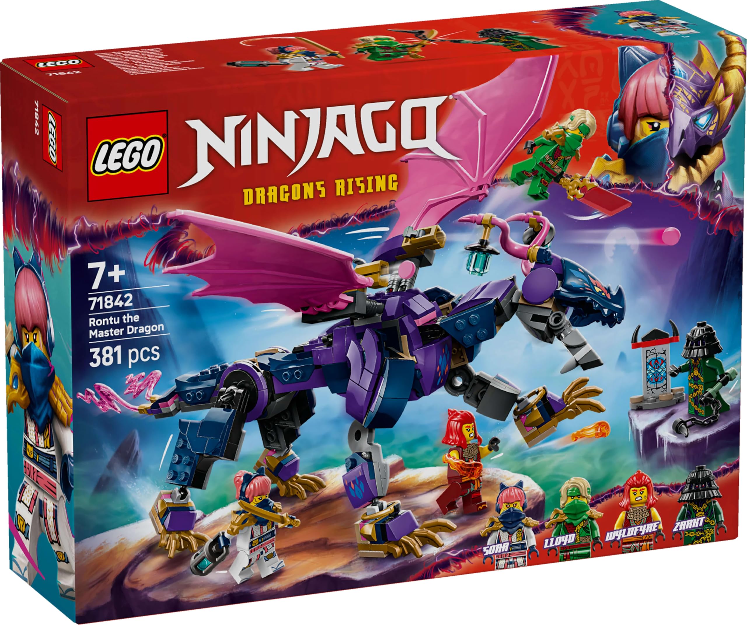 LEGO NINJAGO Smoczy mistrz Rontu, zestaw konstrukcyjny dla 7-latka, zabawka dla dziecka z czterema minifigurkami, w tym Lloydem, pomysł na prezent dla chłopca i dziewczynki, fana ninja i smoków 71842