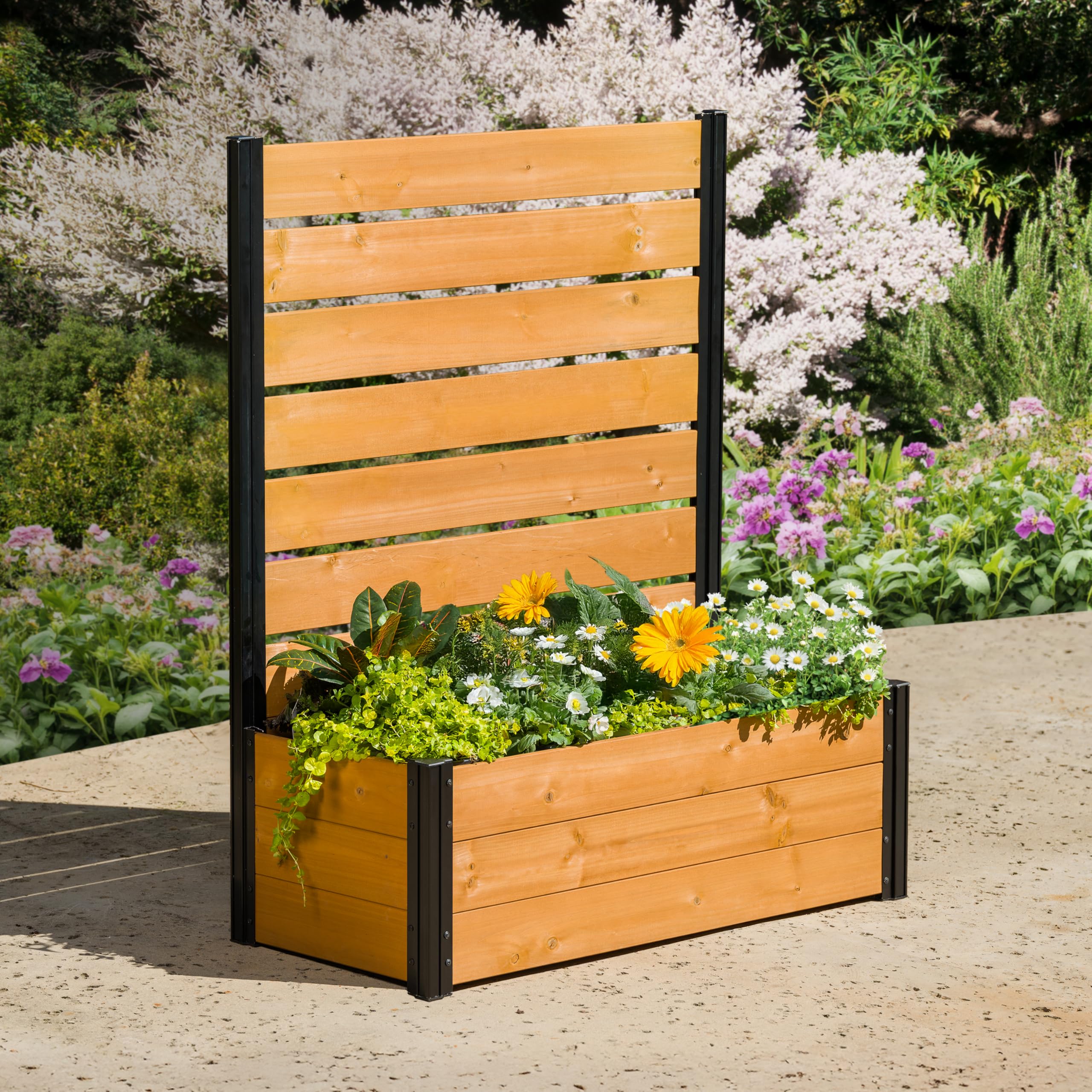 Enclo Cedar Privacy Screen with Planter Box