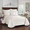 King Charles Modern Farmhouse Floral Matelasse Bedspread, 100% Cotton Breathable Bedding, King/CalKing, Ivory