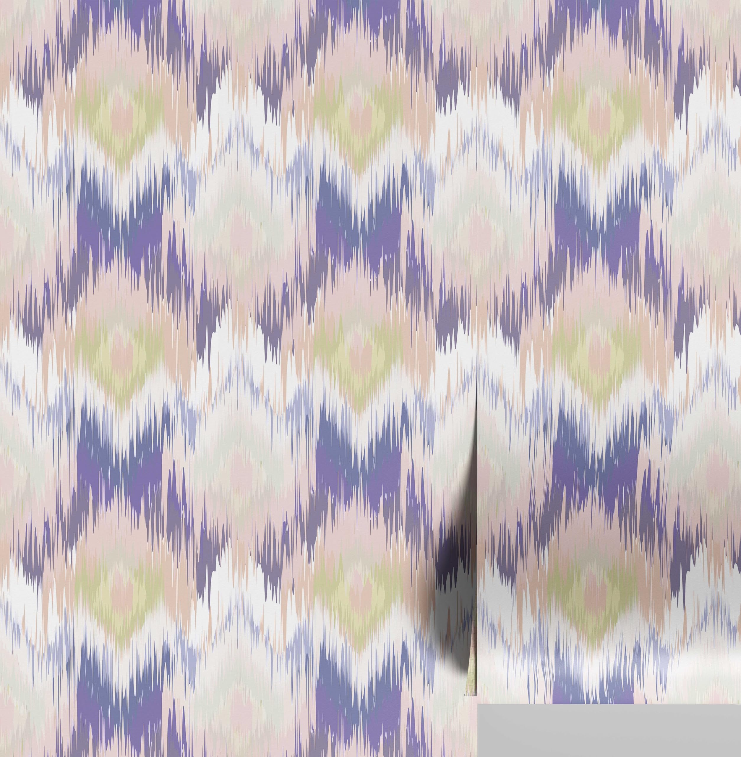 Papier peint Ikat bleu idéal pour décorer une chambre d'enfant ou une salle de jeux moderne