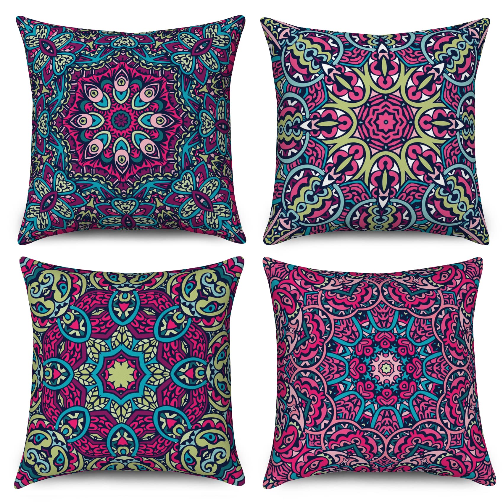Funda de cojín boho floral para dar un toque hippie y acogedor a tu sofá o cama