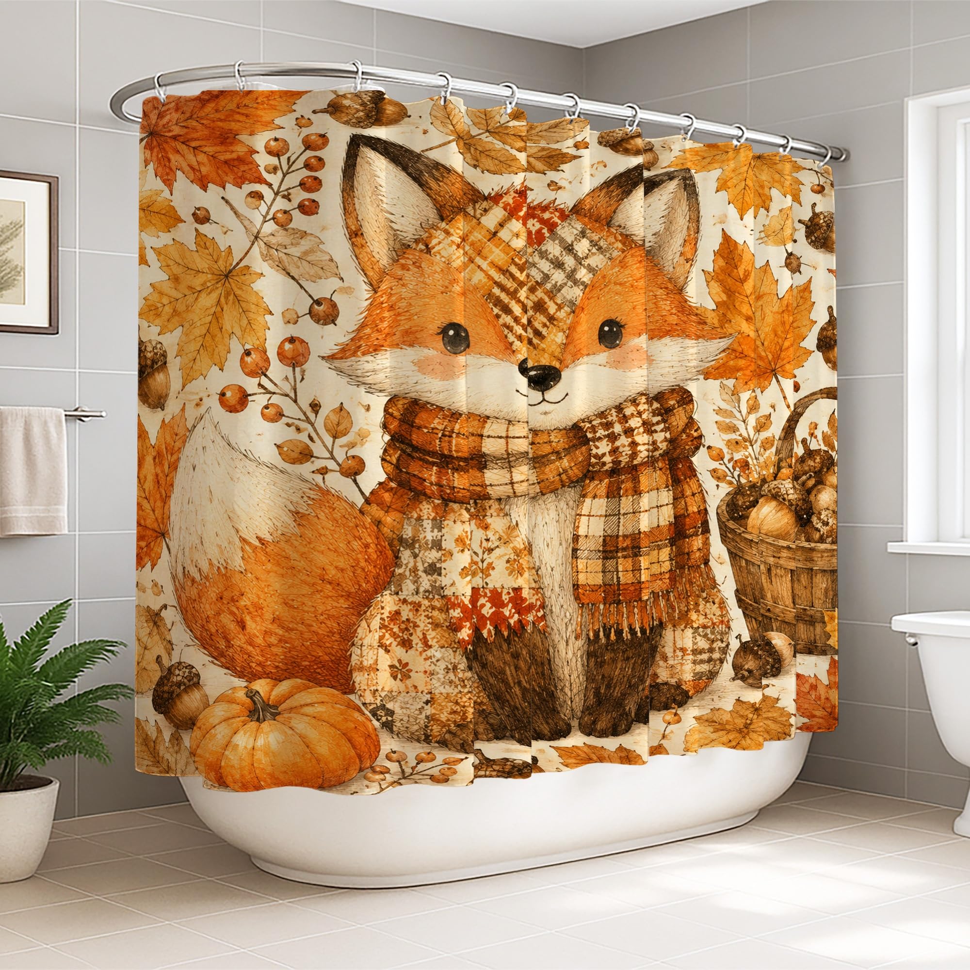 Rideau de douche extra large en toile durable avec crochets pour salle de bain élégante