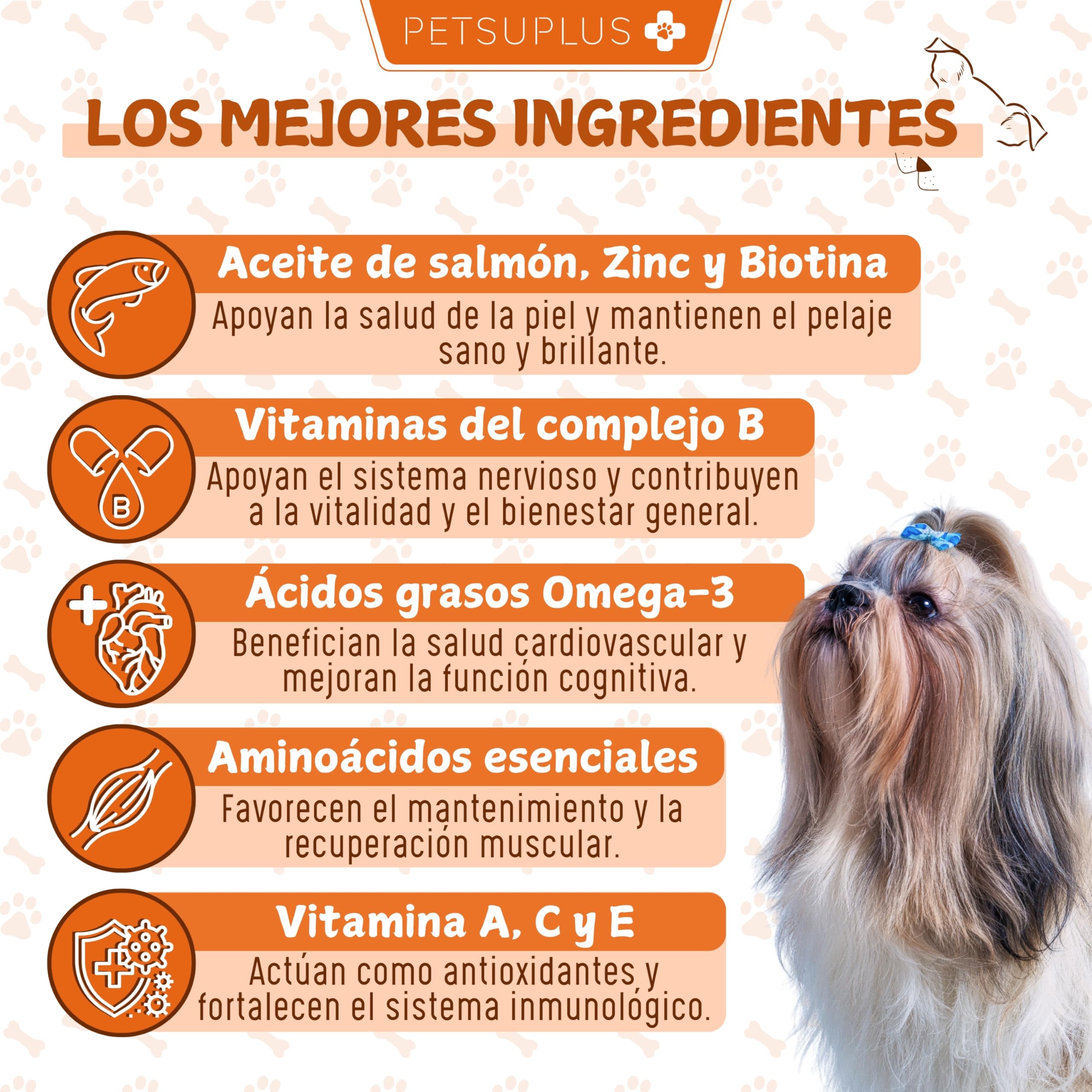 Piel y Pelaje - Complemento Alimenticio con Aceite de Salmon y Omega 3. Favorece el Bienestar de Perros con Picazón, Piel Seca, Irritación, Caída del Pelo e Irritabilidad