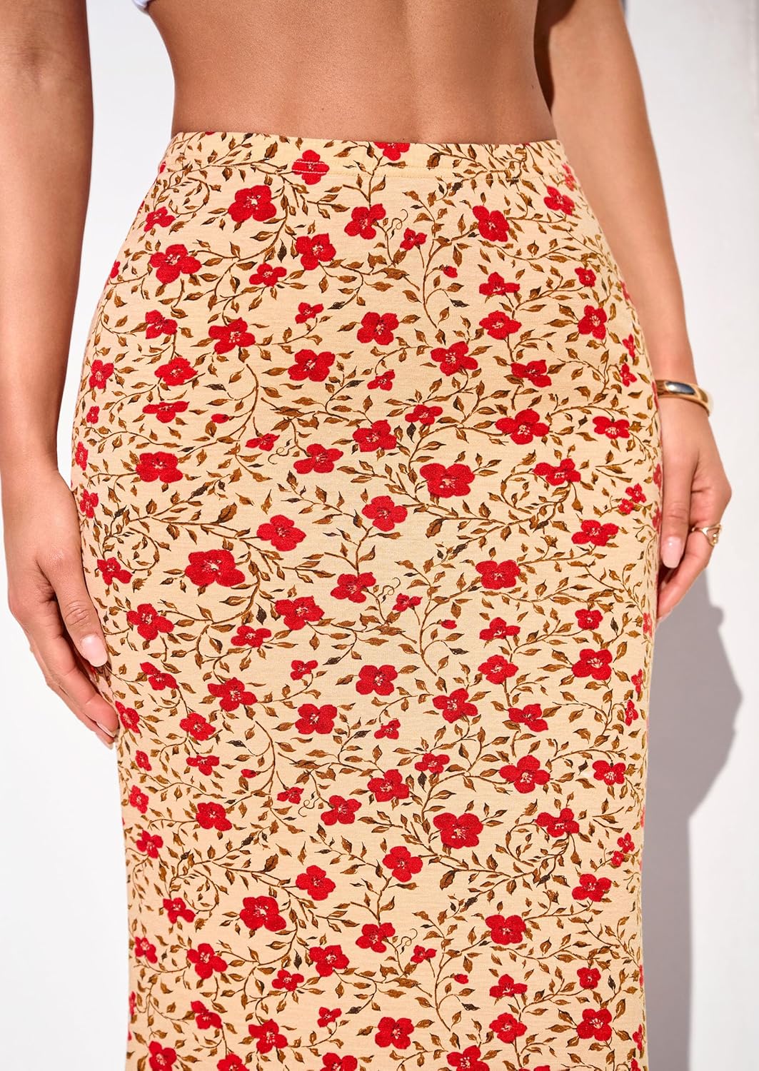 PRETTYGARDEN Women's Maxi Skirt 2026 Summer Flowy Polka Dot Floral High Waisted Mermaid Office Work Spring Long Slip Skirts - Image 6