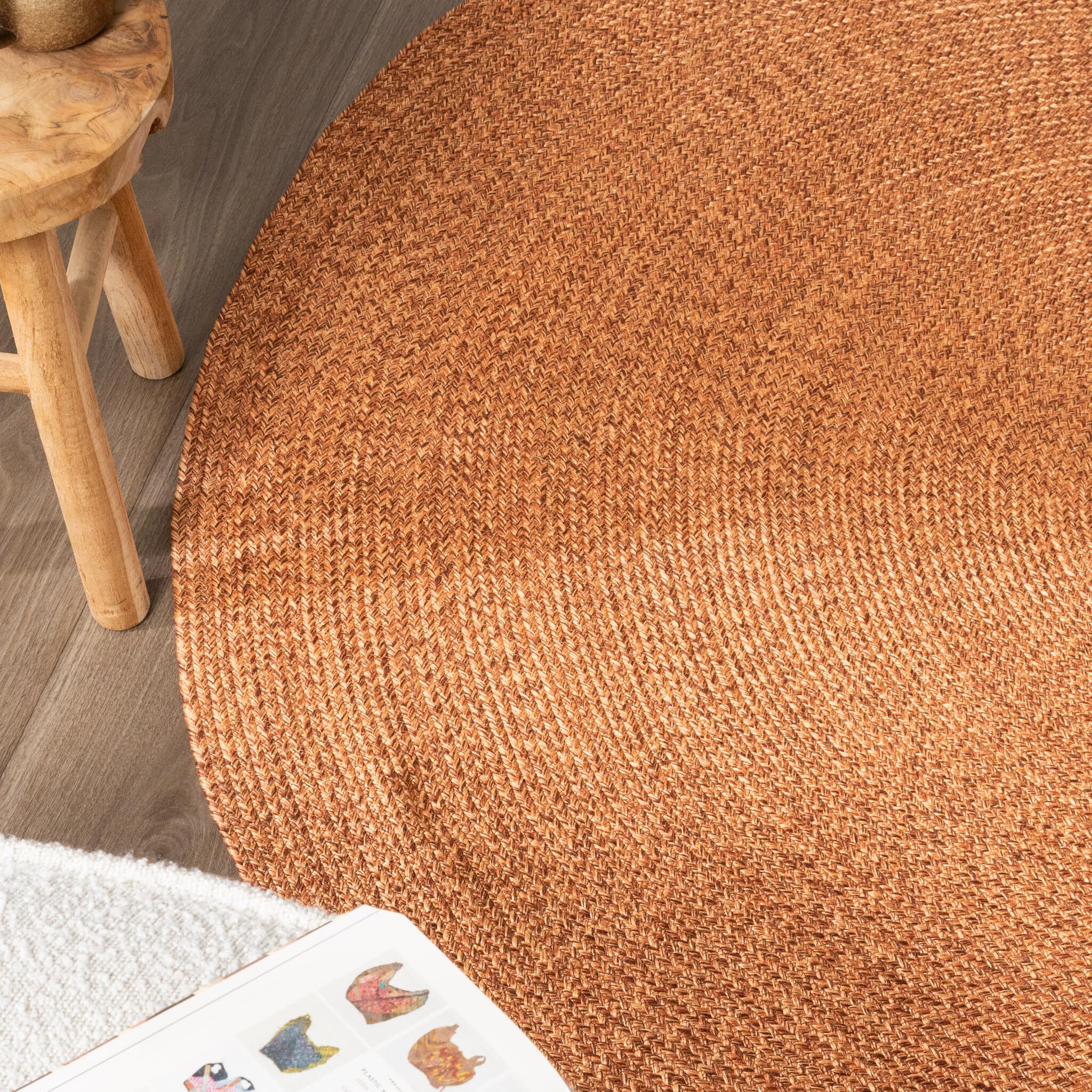 FRAAI | Home & Living Tapis d'intérieur et d'extérieur Rond - Bali Terra - Ø 120 cm - Tapis Exterieur Resistant Pluie - Rond - Terrasse, Jardin, Balcon