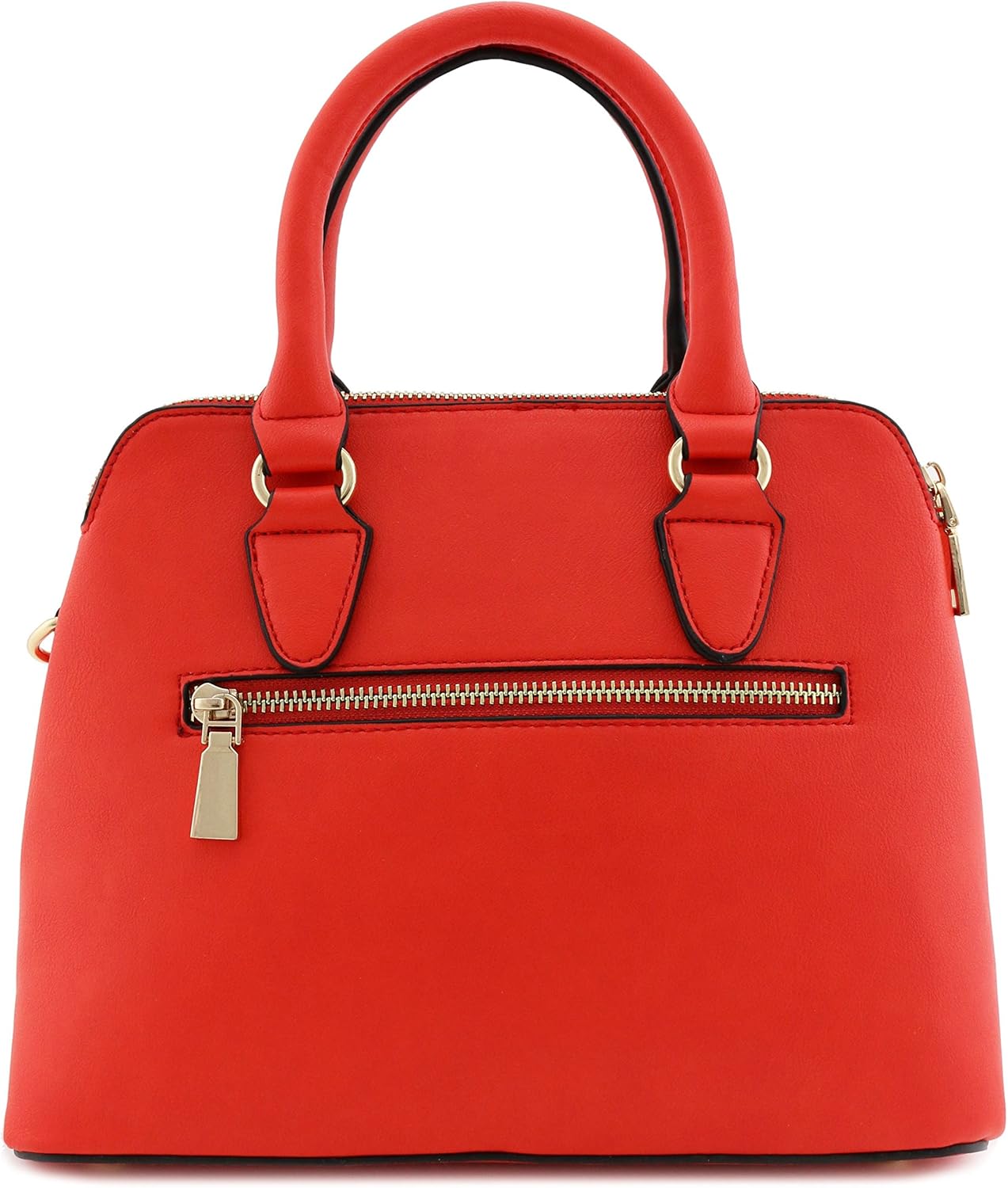 Classic Double Zip Top Handle Satchel Bag (Coral)