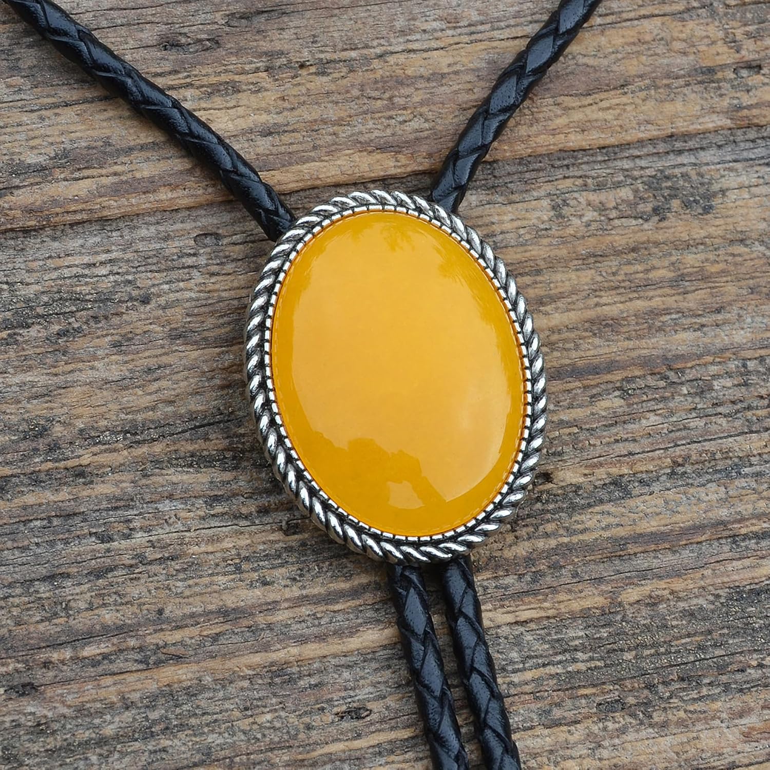 Yellow Jade Bolo Tie