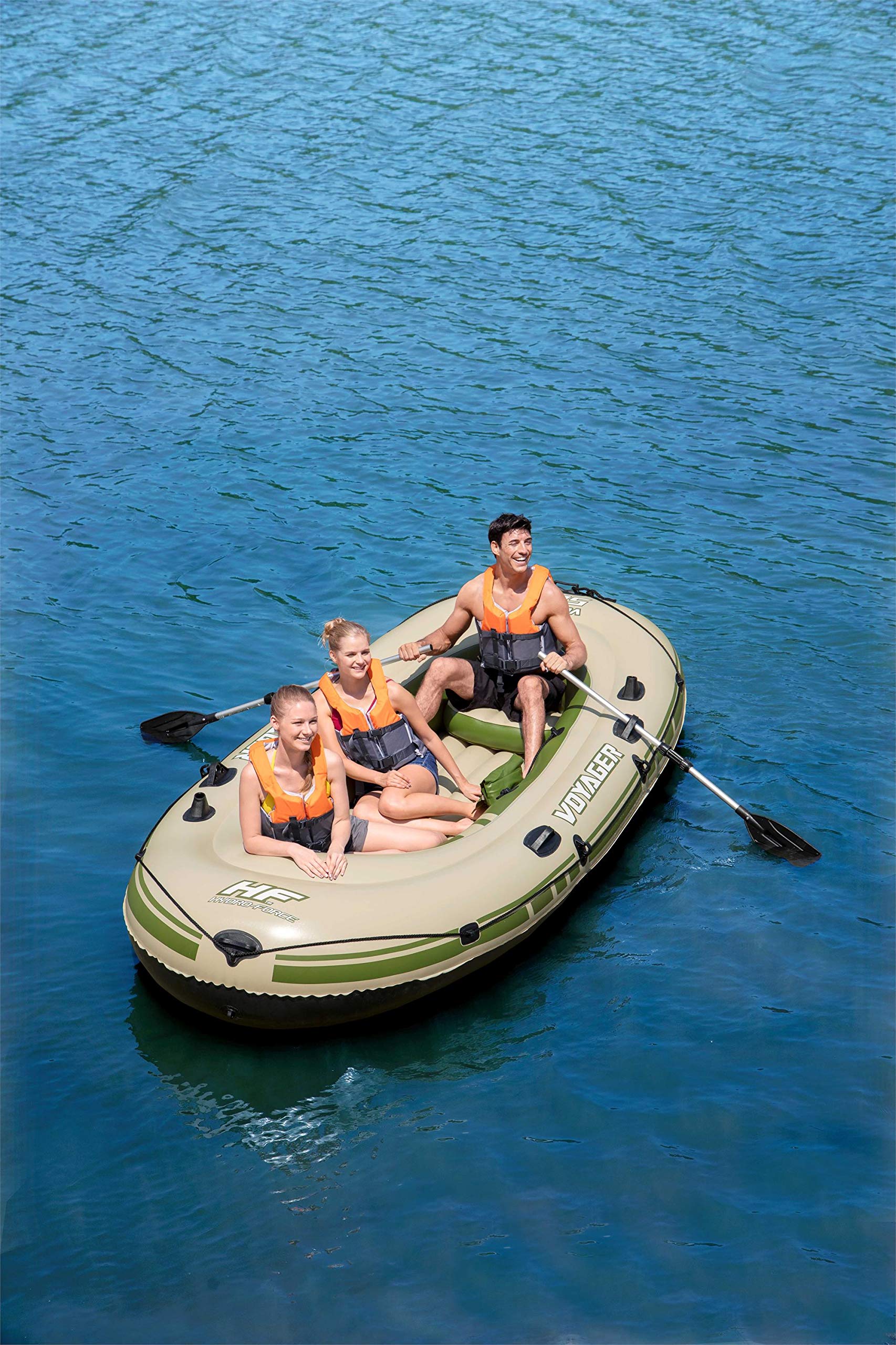 Bestway Hydro-Force Schlauchboot-Set Voyager 500, für 3 Personen, 348 x 141 x 48 cm, Mehrfarbig