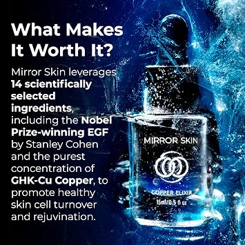 Copper Elixir - Peptide Serum for Face with 1.25% GHK-Cu Copper Peptides & EGF Advanced Peptides Serum for Skin Health, Glow Peptide Complex, Hydration, Cellular Renewal Support