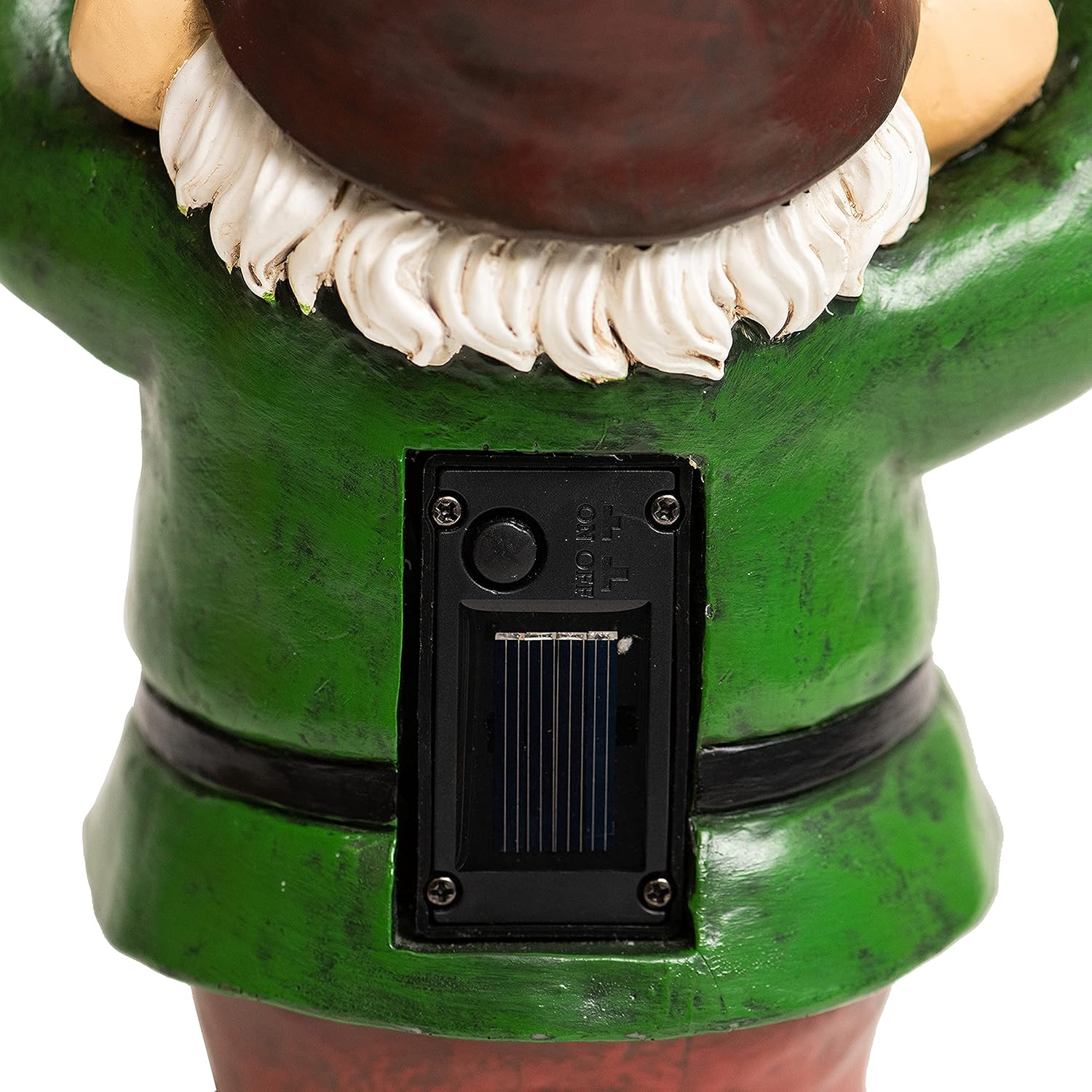 Solar Powered LED Garden Gnome w/Creepy Light-up Glowing Red Eyes, 11" Tall, Weather Resistant, Meet Figglethorpe The Fire-Eyed Gnome