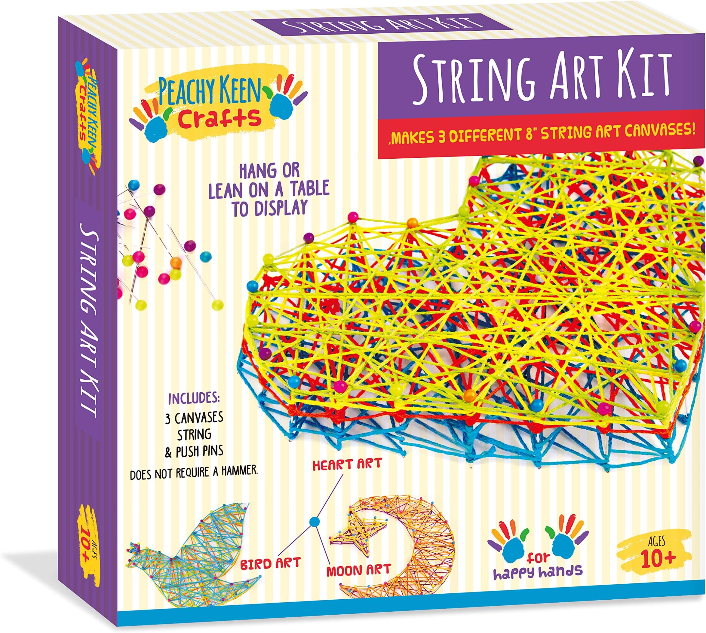 String Art Kit - Makes 3 Different Canvases - Craft Kit for Tweens