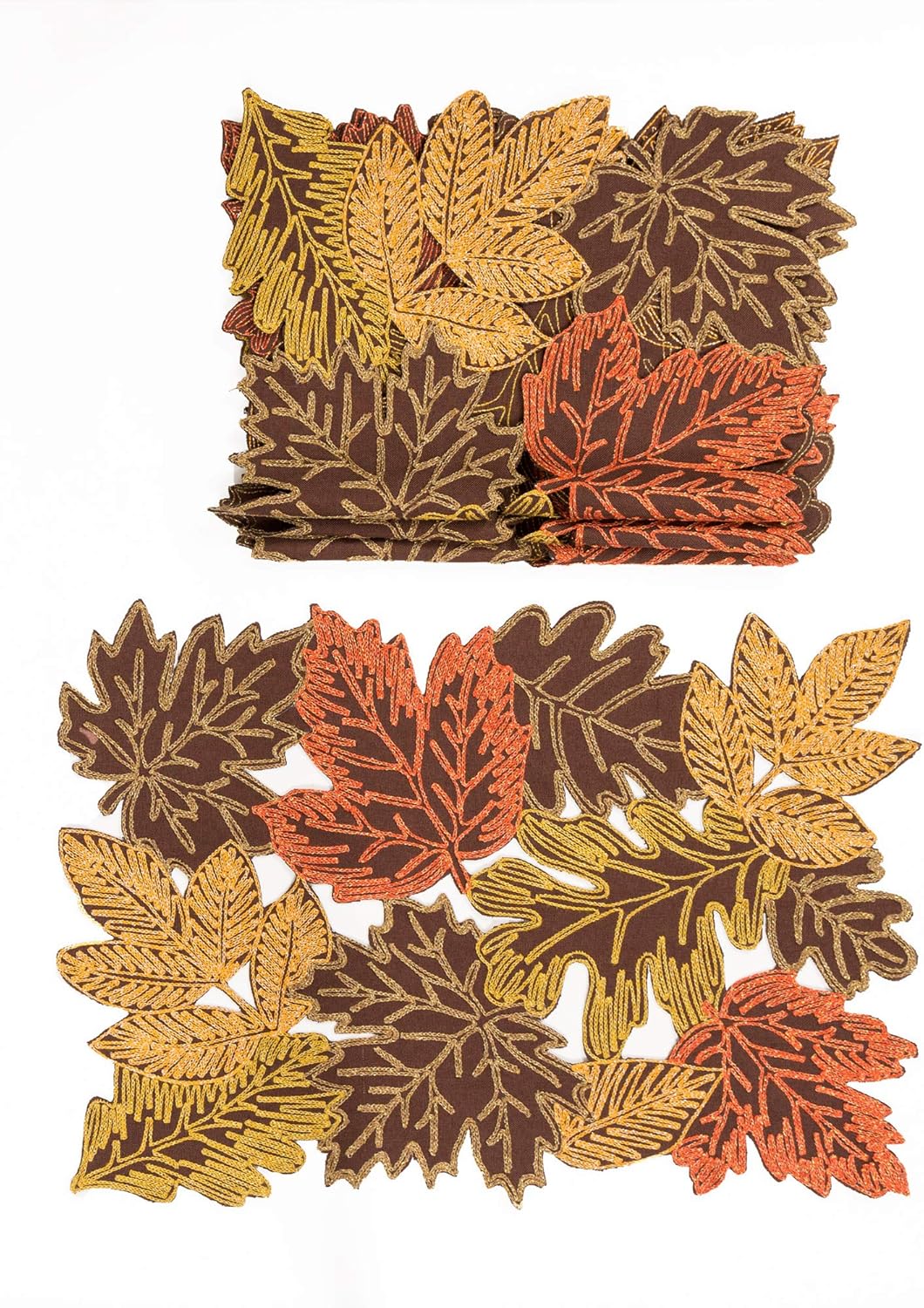 Xia Home Fashions Autumn Leaves Placemat, 14''x20'', Beige