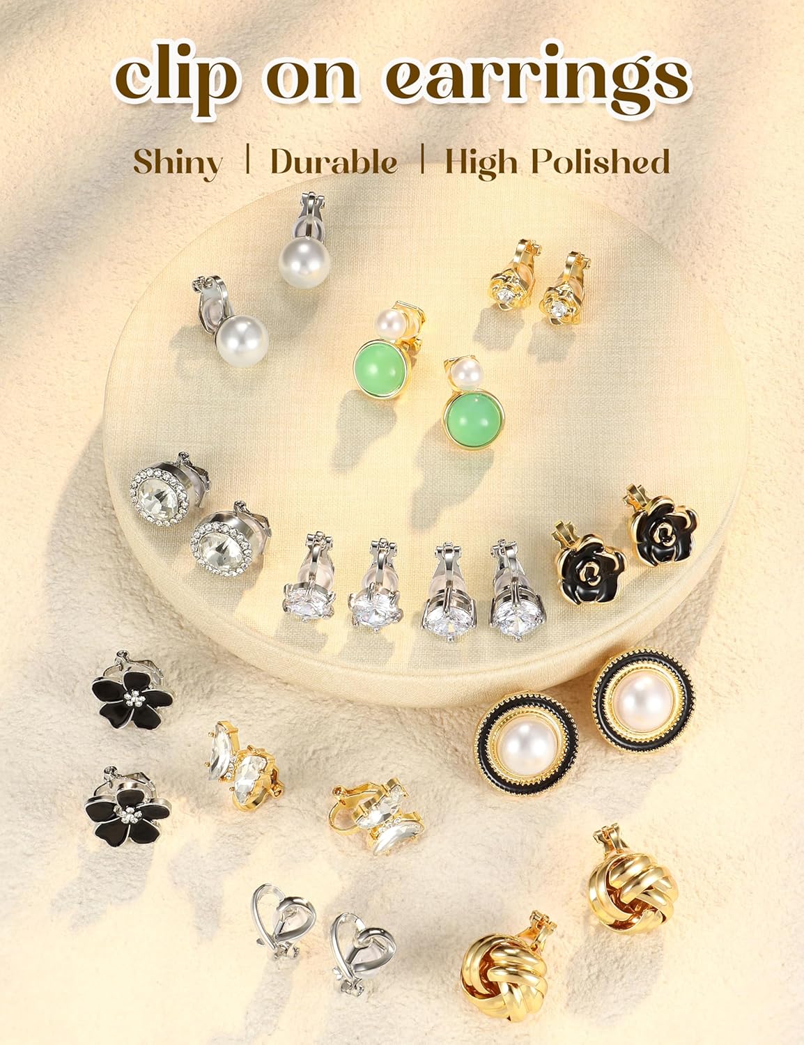 THUNARAZ Comfortable Clip on Earrings for Women Sparklrd Crystal Clip Earrings CZ Cute Butterfly Flower Pearl Clip on Earrings Non Piercing Jewelry - Image 3