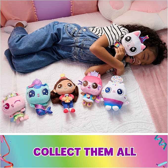 Gabby’s Dollhouse, Celebration Series 8-Inch Tall MerCat Plushies, Stuffed Animal Kids Toys for Girls & Boys Ages 3 and Up