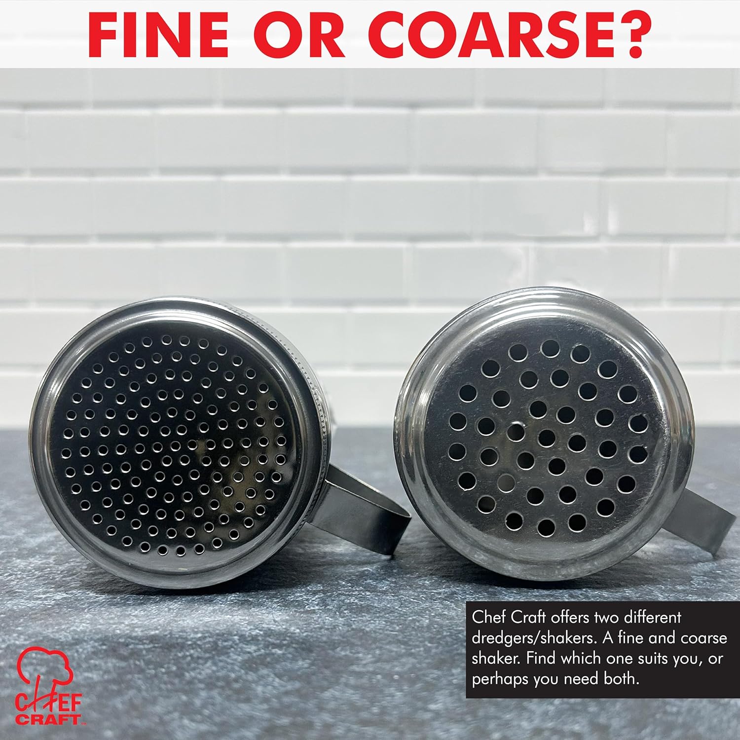 Chef Craft Select Dredger/Shaker, Fine, Stainless Steel