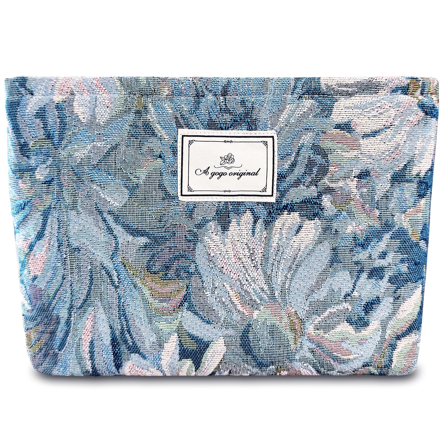 STARDW Aesthetic Floral Makeup Bag Cute Small Cosmetic Bags for Women Girls, Travel Toiletry Bag Large Capacity Zipper Makeup Pouch, Purse Organizer