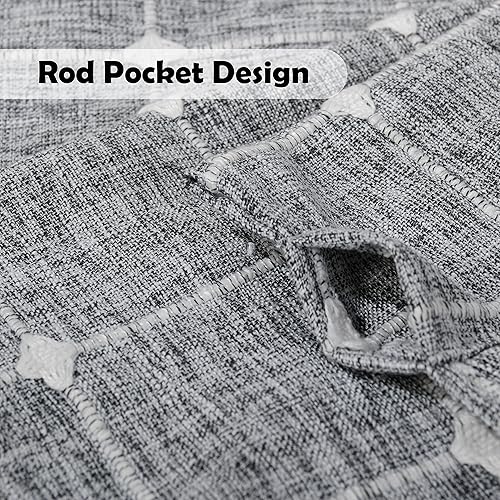 Miniatura 3 de Shunjie.Home Cortinas de cocina de 30 pulgadas, cortinas cortas con textura de lino bohemio para baño, cortina de ventana pequeña con bolsillo para