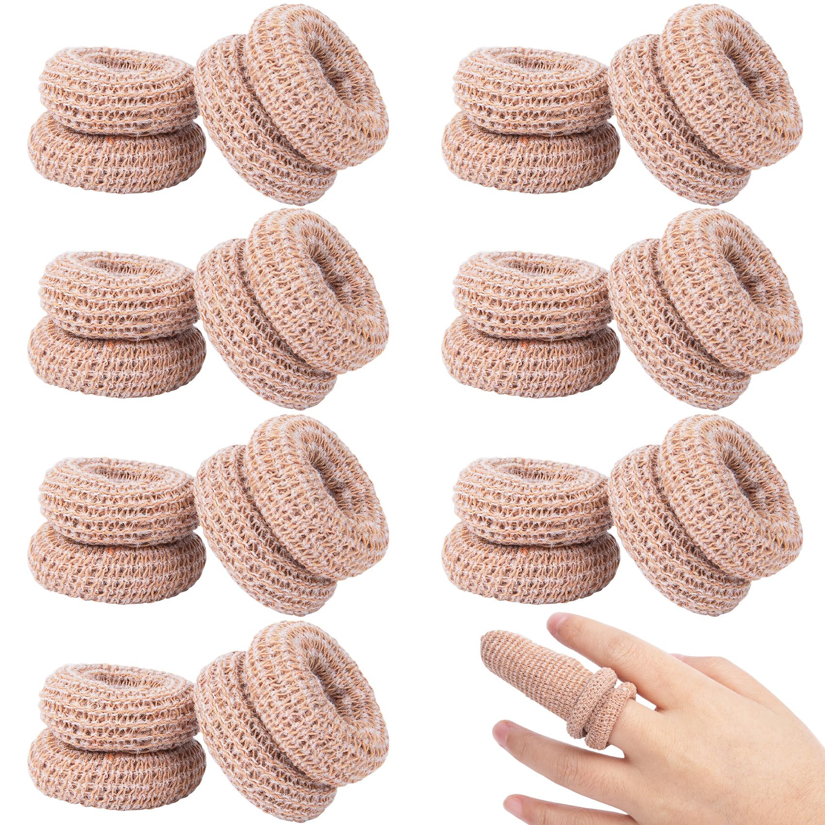 VARMDUKKE 15PCS Finger Bandages for Finger Tips, Breathable Finger Cots Finger Protectors for Wounds, Elastic Finger Gloves Thumb Covers for Garden,