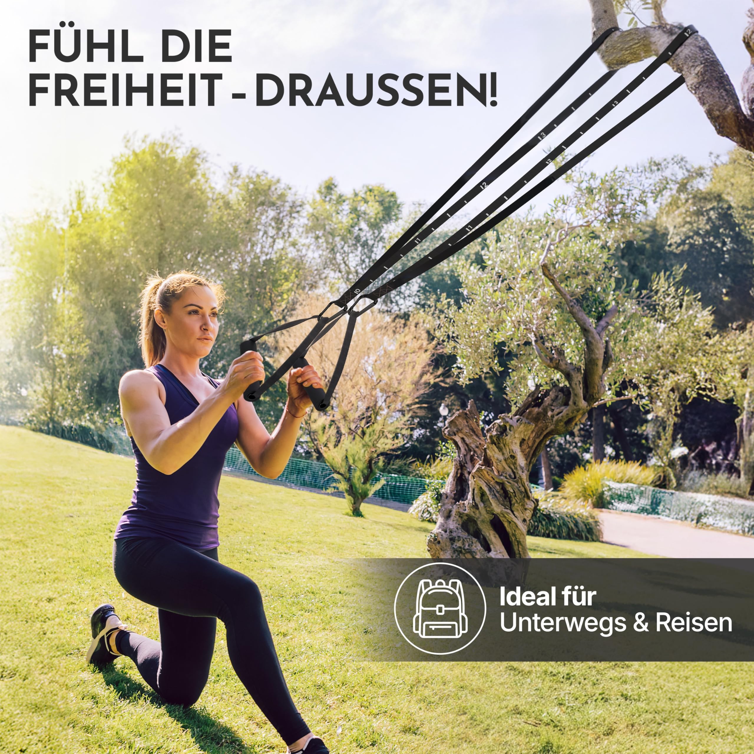 NEOLYMP Schlingentrainer mit Türanker & Befestigungsgurt – Verstellbarer Sling Trainer für Zuhause, Outdoor & Reisen – Widerstandsbänder Set für Funktionelles Ganzkörpertraining
