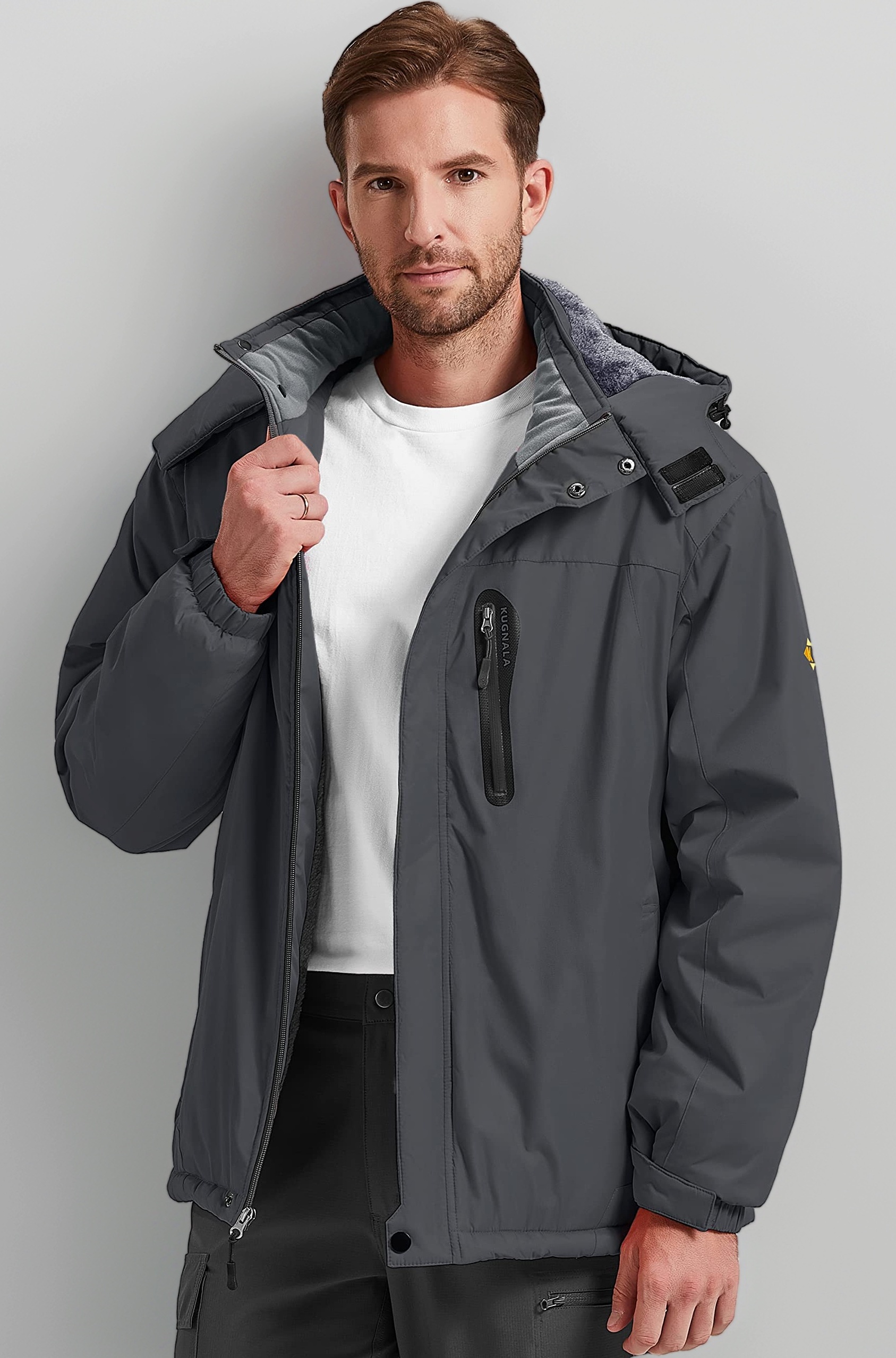 Men's Winter Skiing Jacket Waterproof Warm Snow Fleece LiningCoat Mountain Hooded Windproof Rain Jacket S-6XL