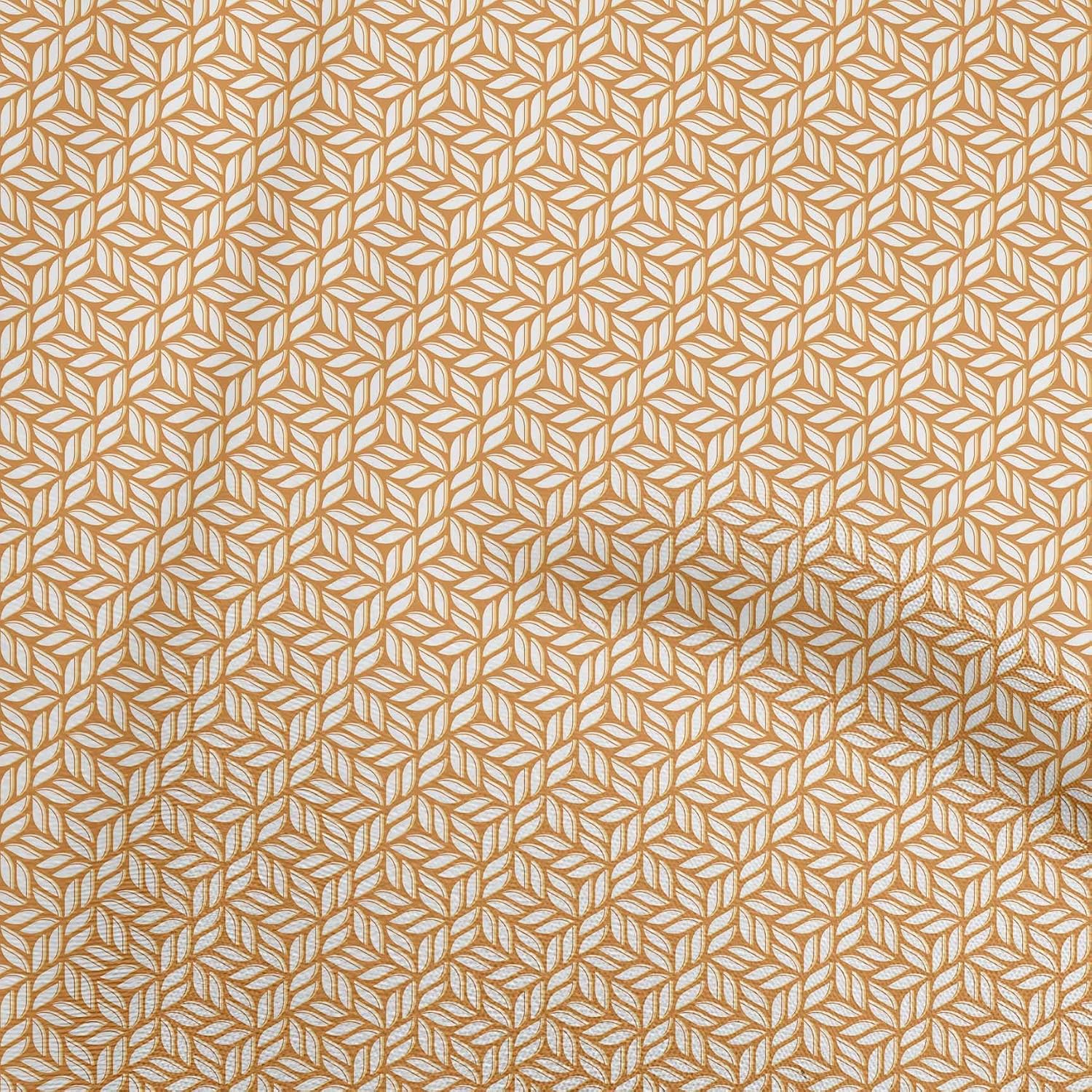 oneOone Cotton Flex White Fabric Asian Block Craft Projects Decor Fabric Printed By The Yard 40 Inch Wide-447