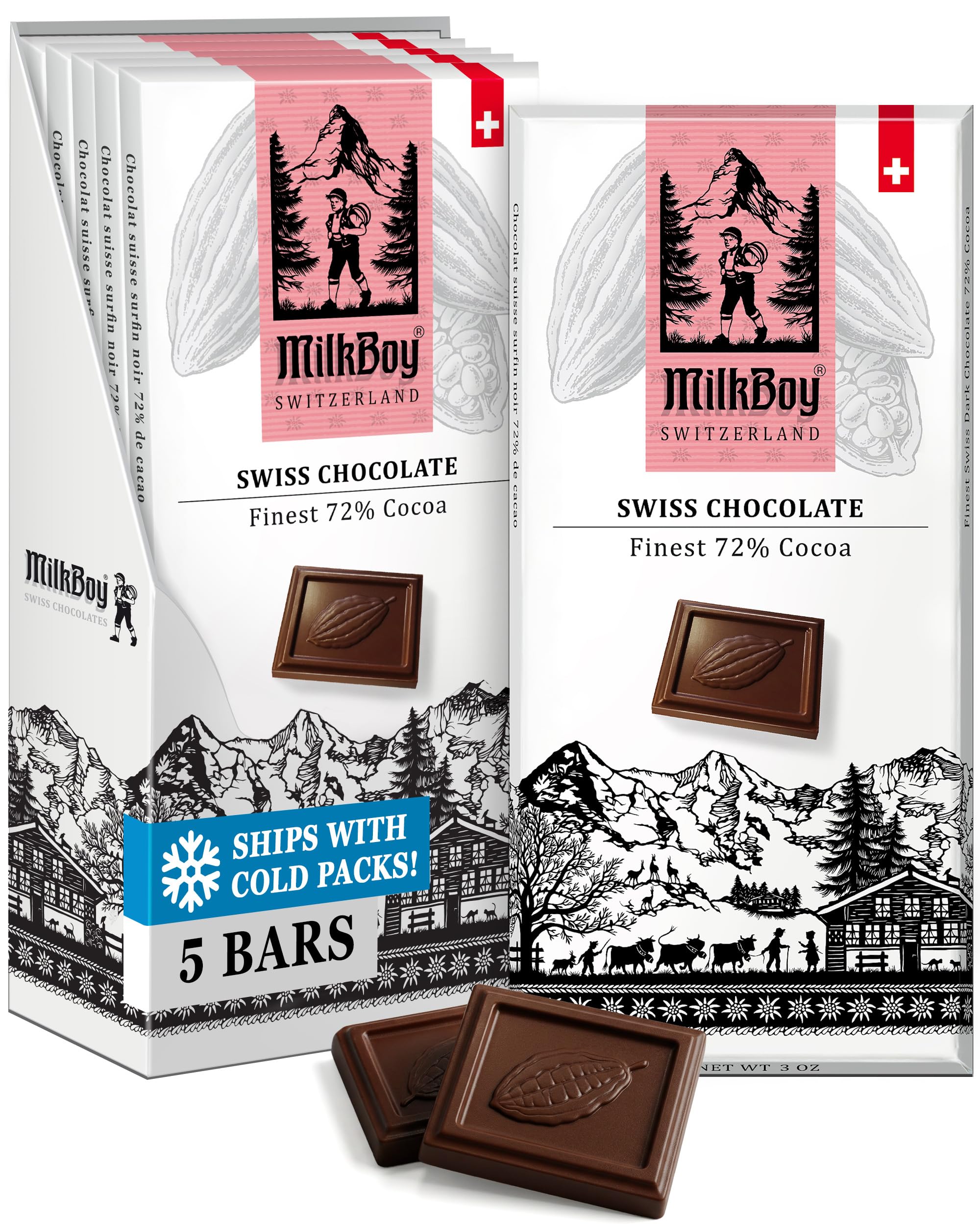 Milk Bar No.6 MILKBOY ミルクボーイ Amazon.com : MilkBoy Swiss Dark Chocolate Bars, 72% Cocoa, Gourmet