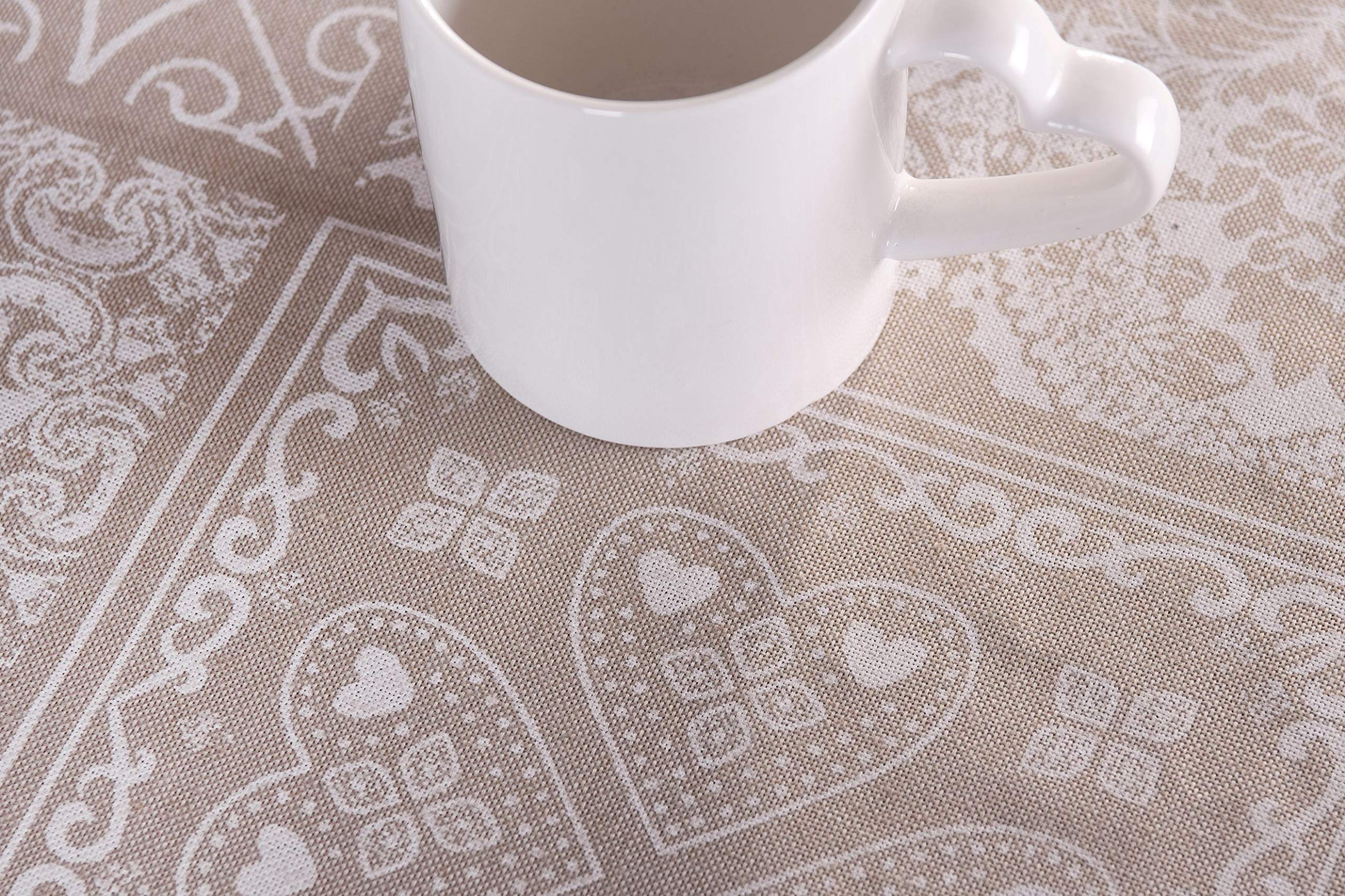 HomeLife Mantel De Algodón 140 X 240 Cm, Fabricado En Italia, Mantel De 12 Plazas Rectangular