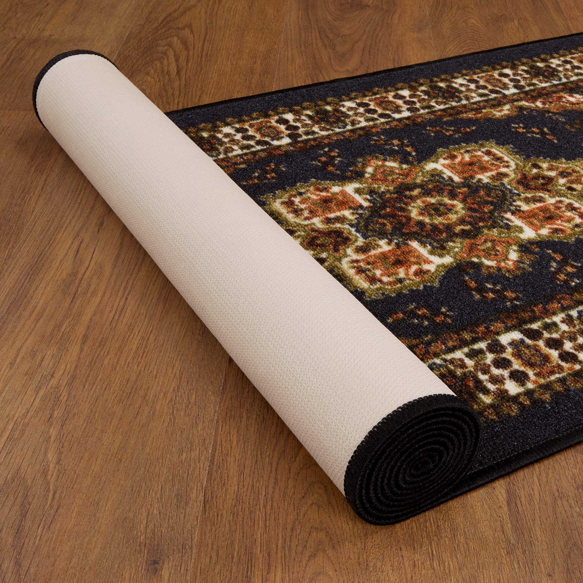 Antep Rugs Läuferteppich – Marokkanisches Boho Design, 5,4x25,4cm, Rutschfeste Gummiunterseite, 100% Polypropylen