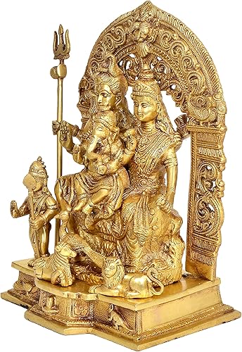 Miniatura 2 de AONA Figura decorativa de ídolo de Shiv Parivar de latón, escultura de familia Shiv para el hogar, templo, oficina, regalo, artículo de regalo