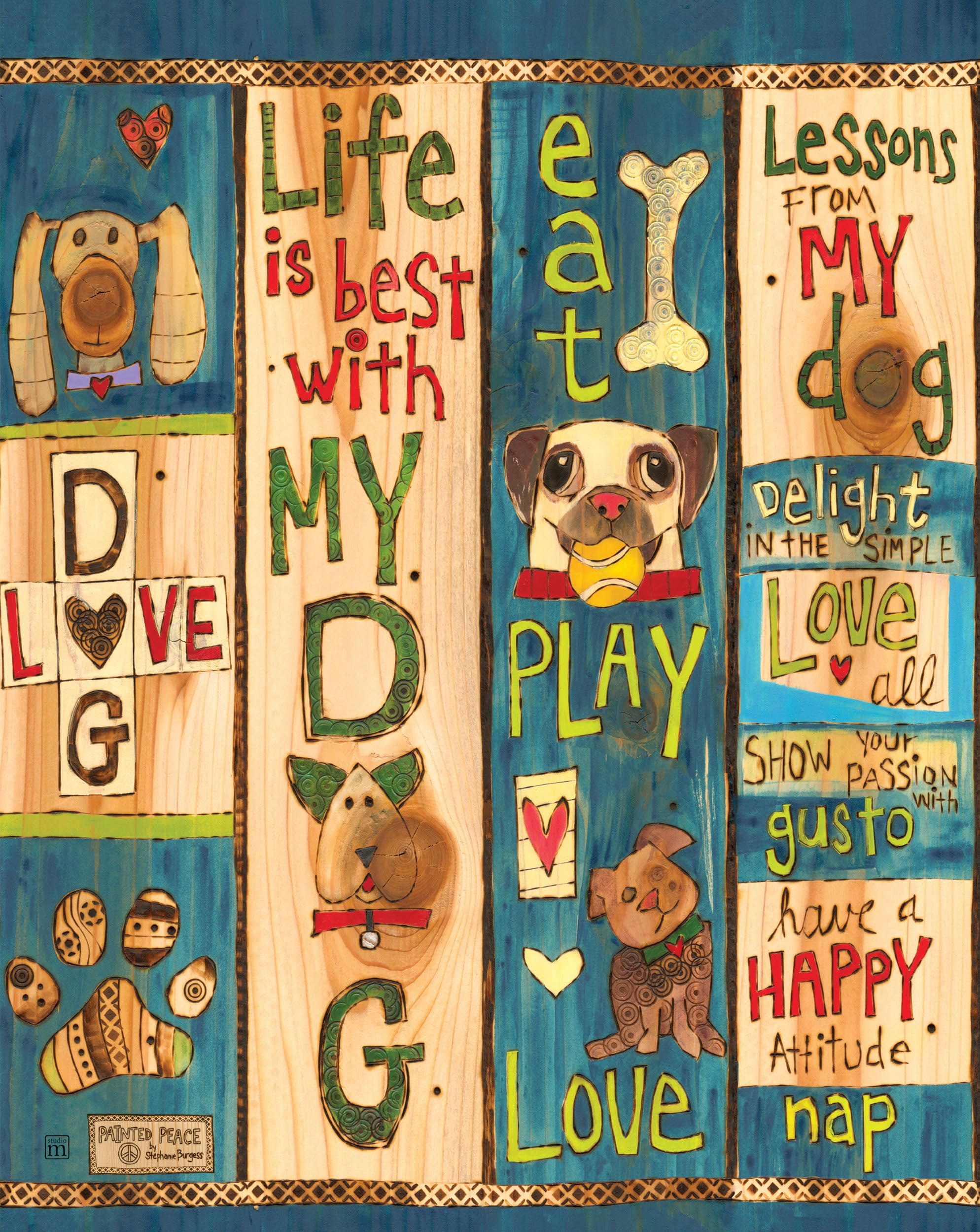 Studio M Lessons from My Dog Art Pole Pet Puppy Outdoor Dekorative Gartenpfosten, hergestellt in den USA, 50,8 cm hoch