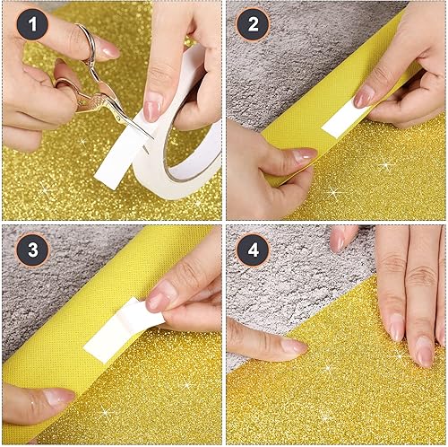 Miniatura 5 de Tatuo Alfombra de pasillo de 55 GSM de grosor con cinta para alfombra para baile de graduación, boda, exterior, interior, pasillo, fiesta,