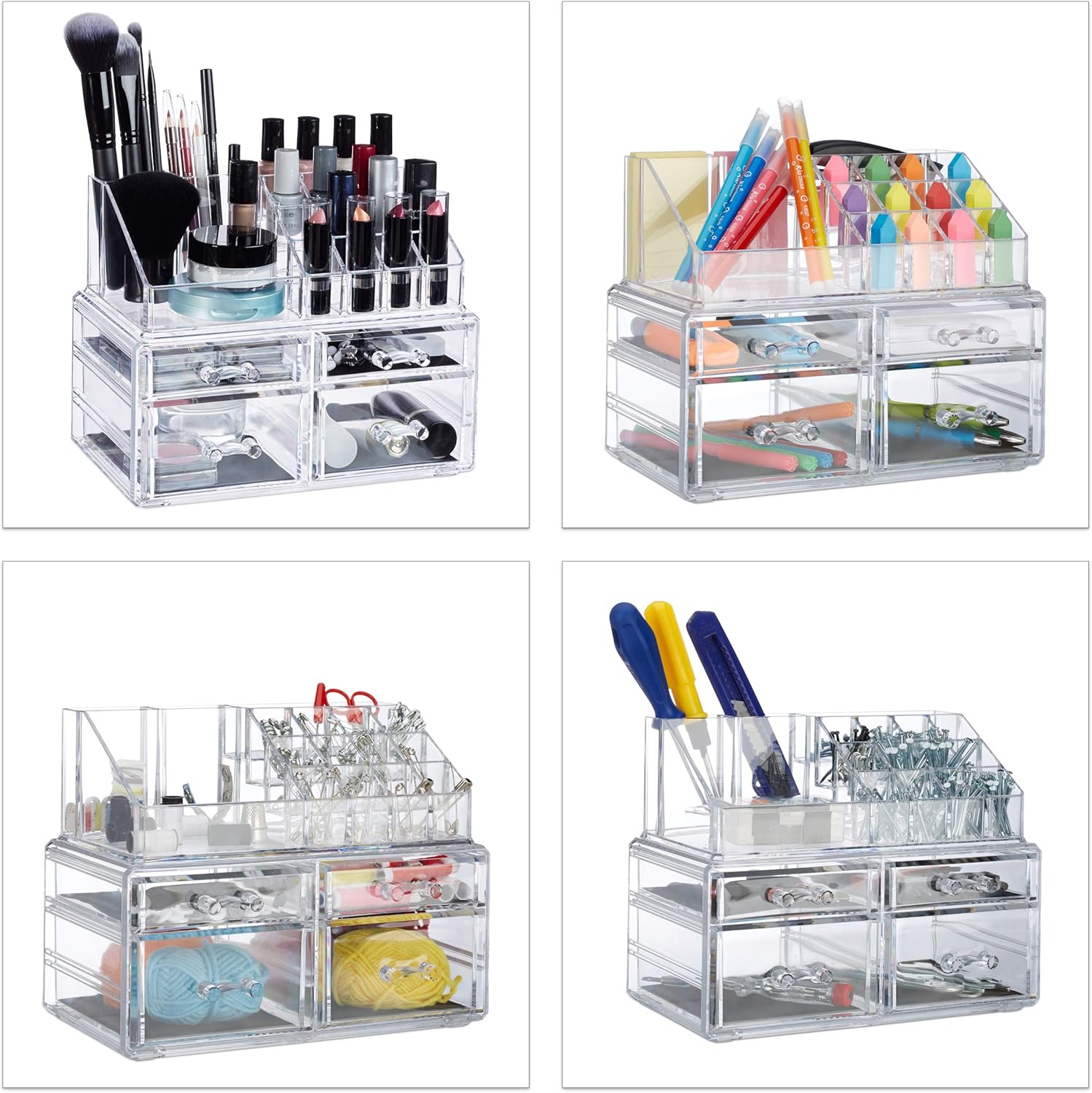 Bеѕt Cуbеr Mоndау 🔥 Relaxdays Cosmetic Organiser with 4 Drawers, Makeup Kit for Lipstick, Nail Polish, Acrylic Jewellery Stand, H x W x D: app. 19 x 23.5 x 14 cm, Transparent Blасk Frіdау Sаlе 2022 Relaxdays Cosmetic Organiser with 4 Drawers, Makeup Kit for Lipstick, Nail Polish, Acrylic Jewellery Stand, H x W x D: app. 19 x 23.5 x 14 cm, Transparent