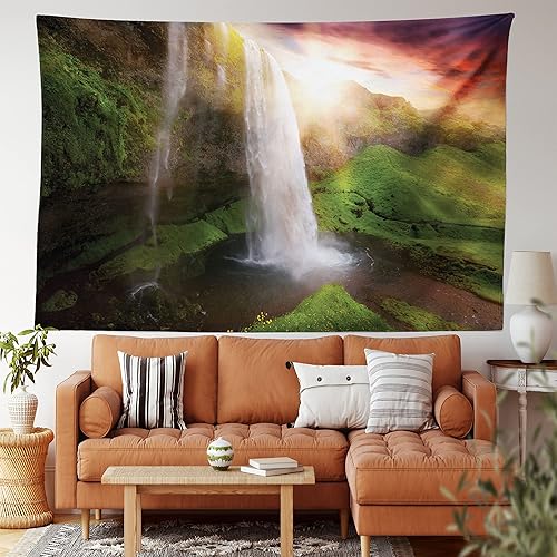 Miniatura 27 de Ambesonne Tapiz indie, estilo moderno de Memphis de los años ochenta, geométrico, abstracto, colorido, diseño de puntos, funky, para colgar en la