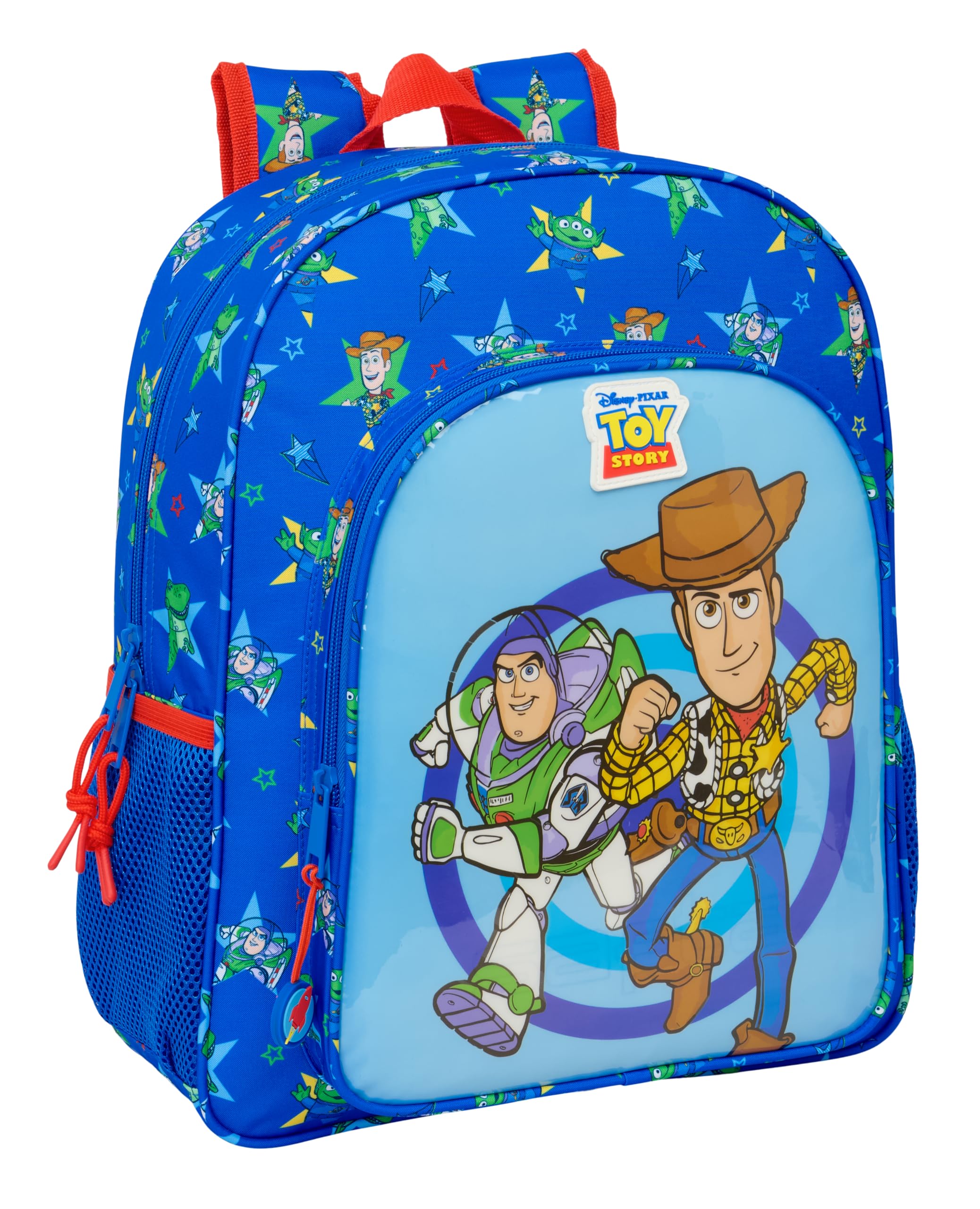 TOY STORY GOOD VIBES - Mochila Escolar Niño, Mochila Infantil, Adaptable a Carro, Ideal para Niños en Edad Escolar, Cómoda y Versátil, Calidad y Resistencia, 32x12x38 cm