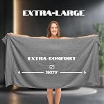 White Classic - Luxury Bath Sheet Towels for Adults Extra Large | Highly Absorbent Hotel spa Bathroom Towel | 35x70 Inch | 2 Pack (Light Grey)