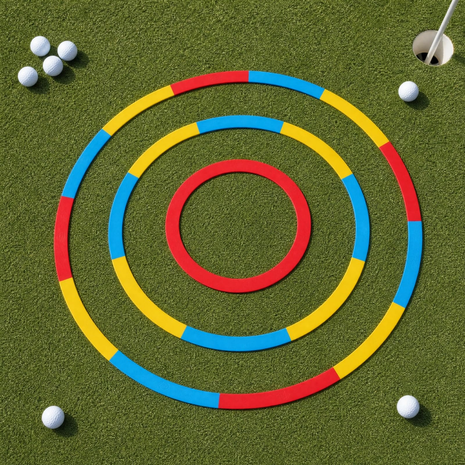 perfeclan Anillo Práctica Putting con Colores Segmentados Resisn Al Guía Punría Golf Preciso para Hogar