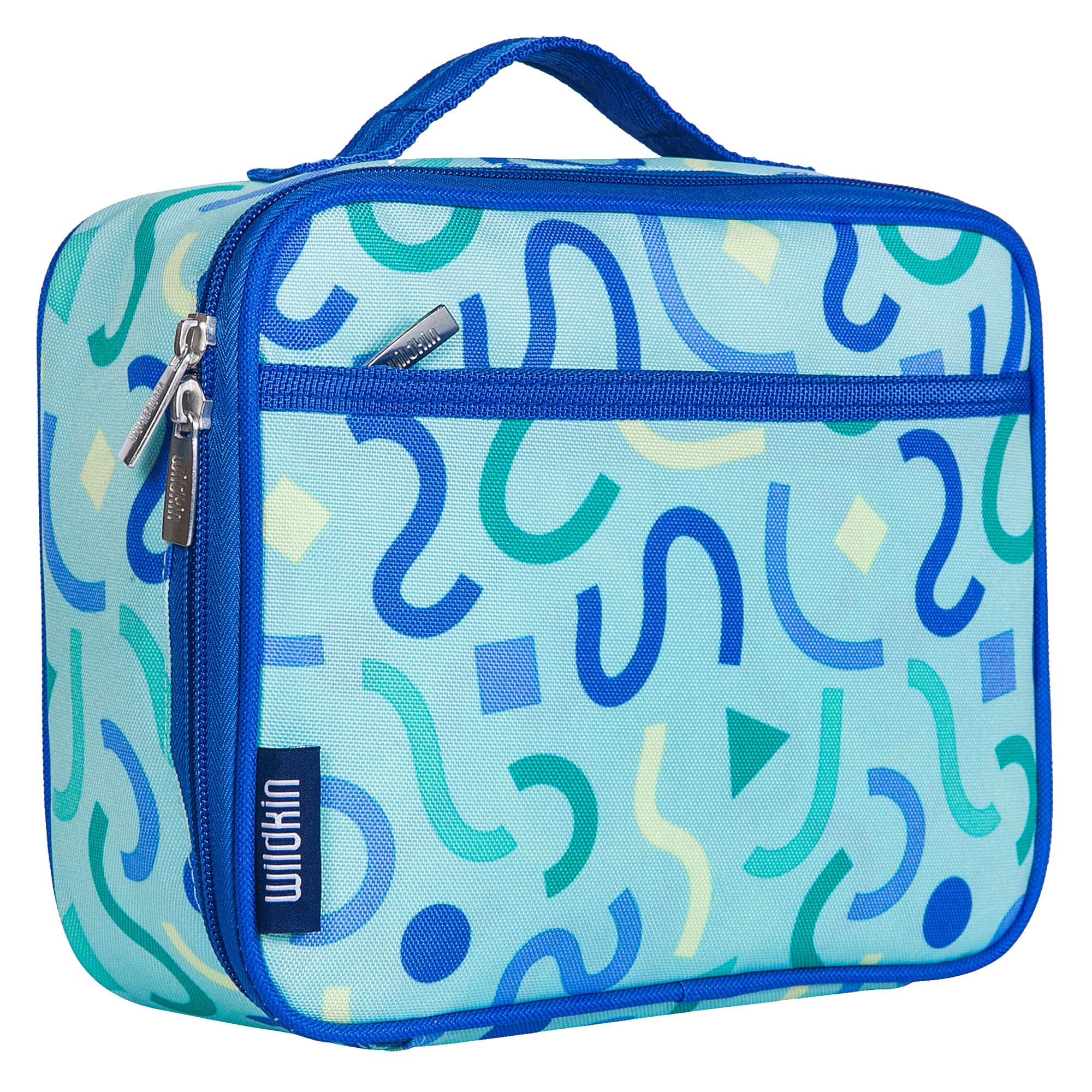 Wildkin Kids Insulated Lunch Box – Durable and Reusable for School & Travel - Confetti Blue